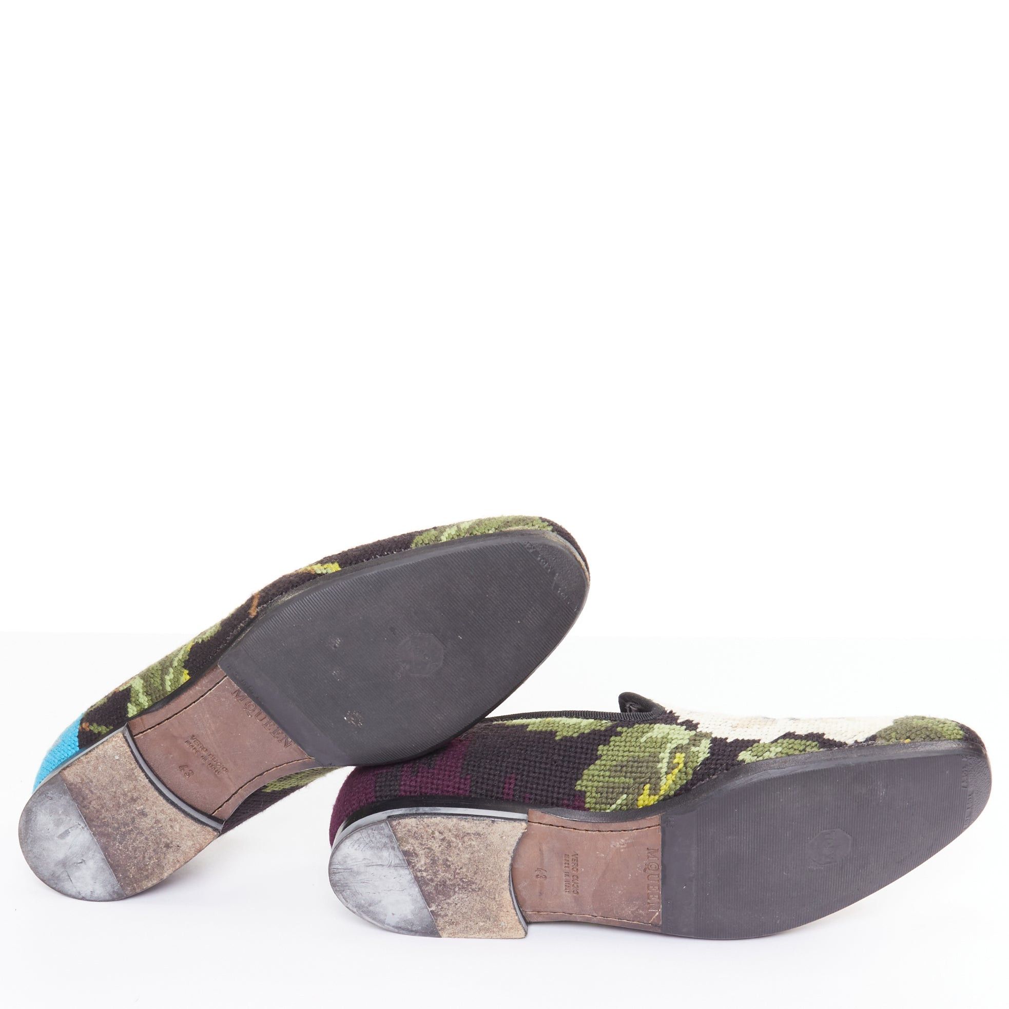 Alexander McQueen ALEXANDER MCQUEEN 2012 floral needlepoint textile evening slipper loafers EU43 Size US 10 / EU 43 - 11 Thumbnail
