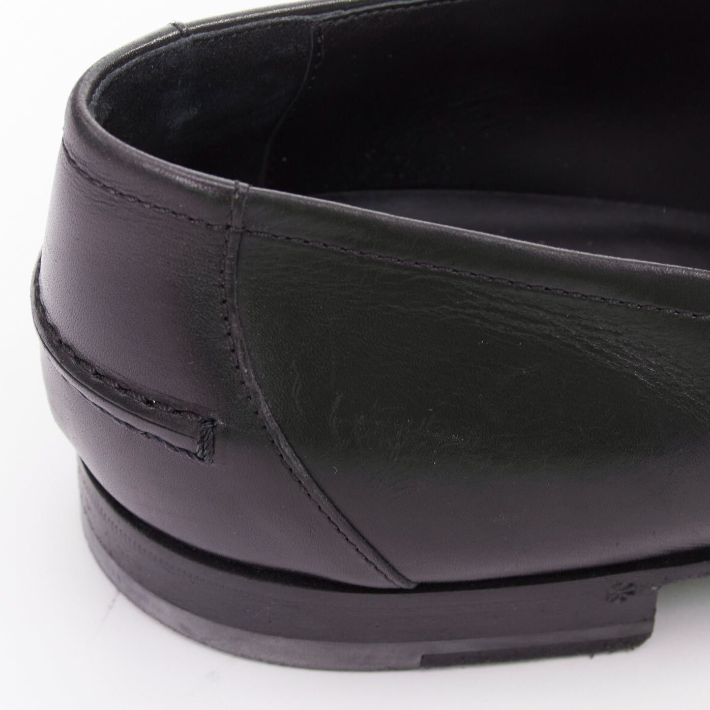 Bottega Veneta BOTTEGA VENETA Intrecciato black burgundy woven leather penny loafers EU43 Size US 10 / EU 43 - 6 Thumbnail