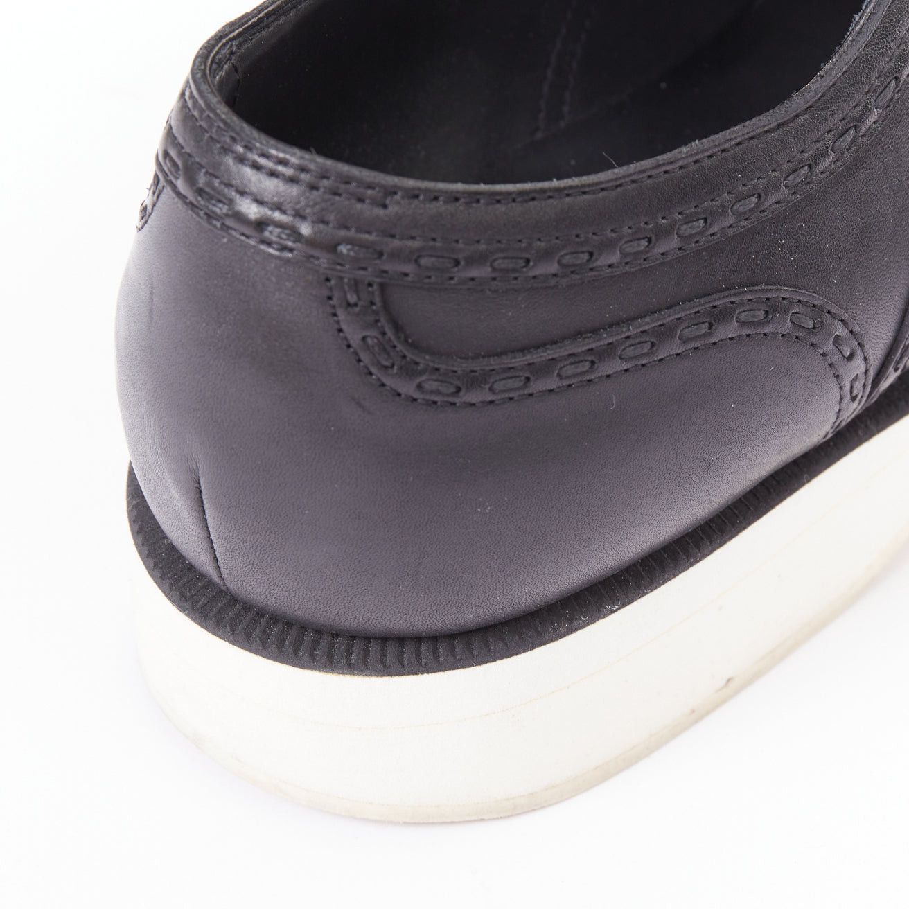Bottega Veneta BOTTEGA VENETA black leather white midsoles perforated platform brogue shoes EU43 Size US 10 / EU 43 - 8 Thumbnail