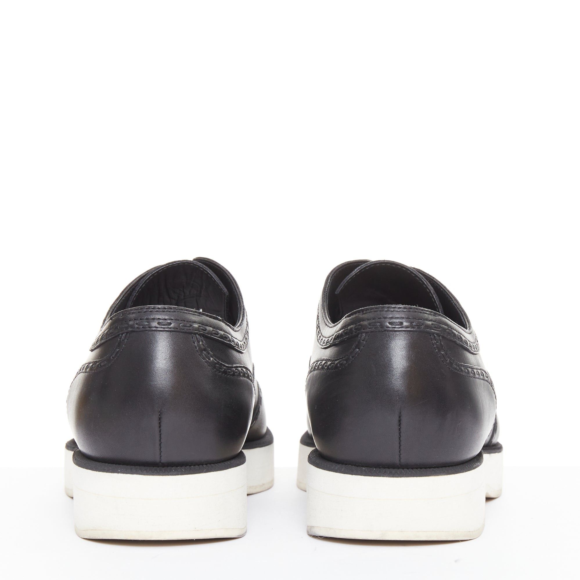 Bottega Veneta BOTTEGA VENETA black leather white midsoles perforated platform brogue shoes EU43 Size US 10 / EU 43 - 5 Thumbnail