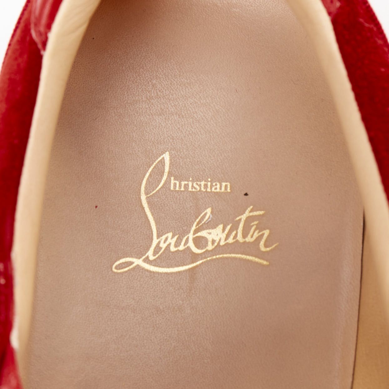 Christian Louboutin CHRISTIAN LOUBOUTIN Sailor Boat red suede degrade strass crystal low sneakers EU43 Size US 10 / EU 43 - 9 Thumbnail