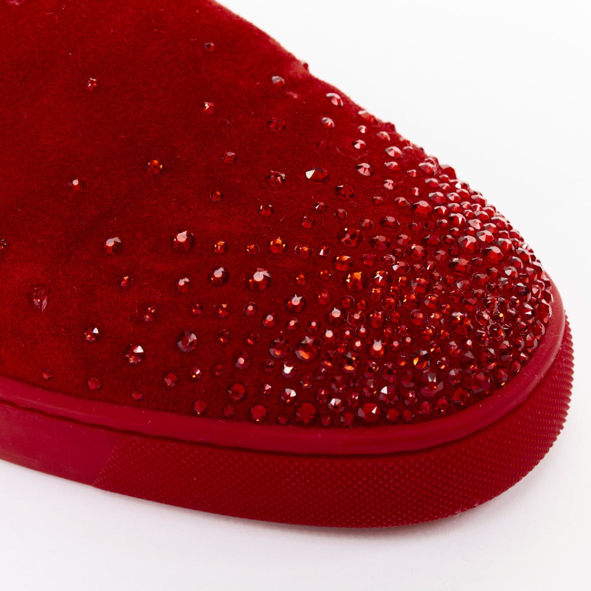 Christian Louboutin CHRISTIAN LOUBOUTIN Sailor Boat red suede degrade strass crystal low sneakers EU43 Size US 10 / EU 43 - 7 Thumbnail