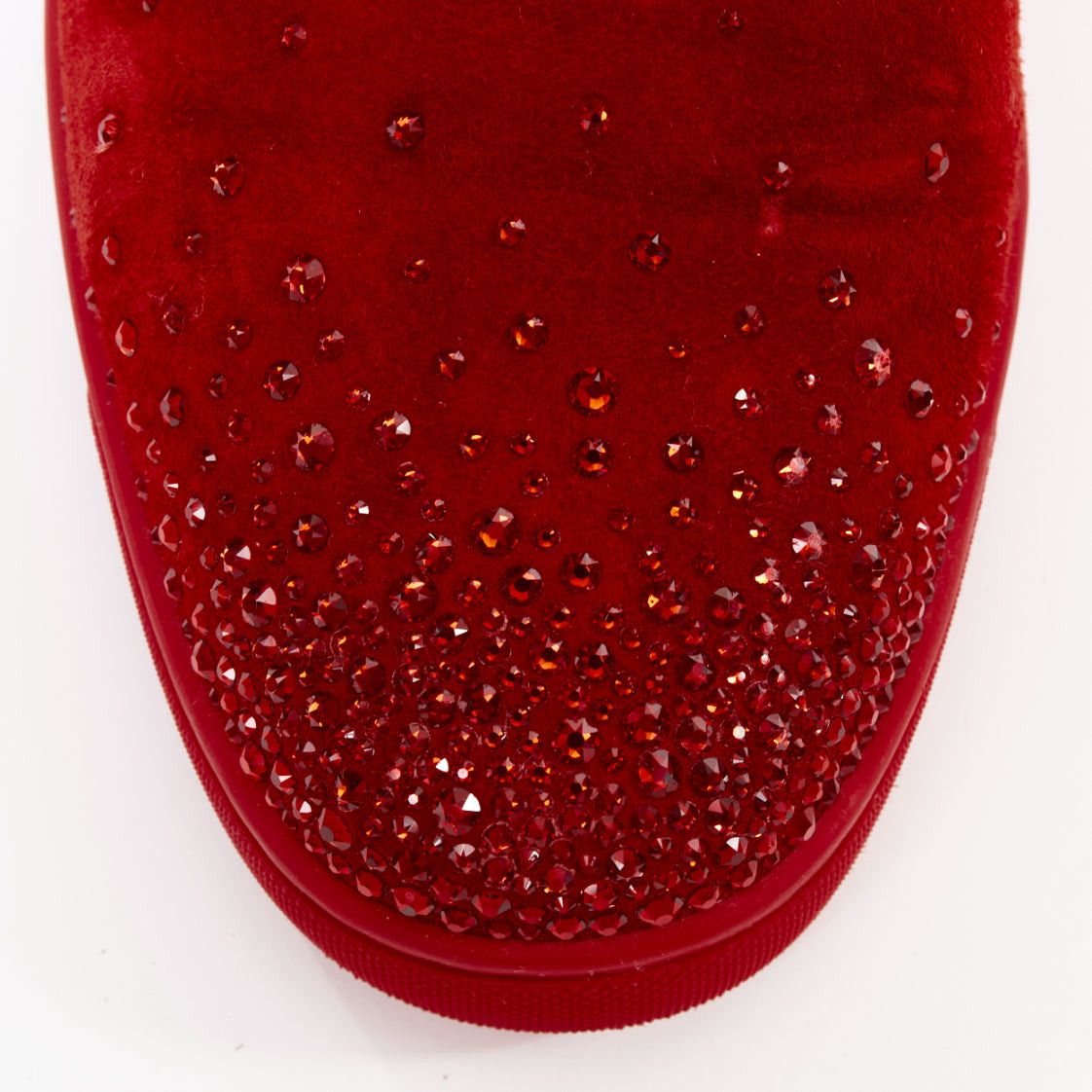 Christian Louboutin CHRISTIAN LOUBOUTIN Sailor Boat red suede degrade strass crystal low sneakers EU43 Size US 10 / EU 43 - 6 Thumbnail