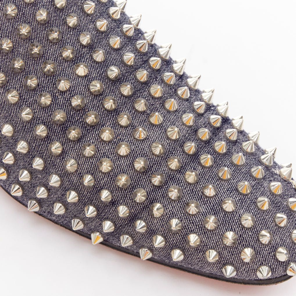 Christian Louboutin CHRISTIAN LOUBOUTIN Dandelion Spikes blue denim silver spike stud slip on loafer EU43 Size US 10 / EU 43 - 8 Thumbnail