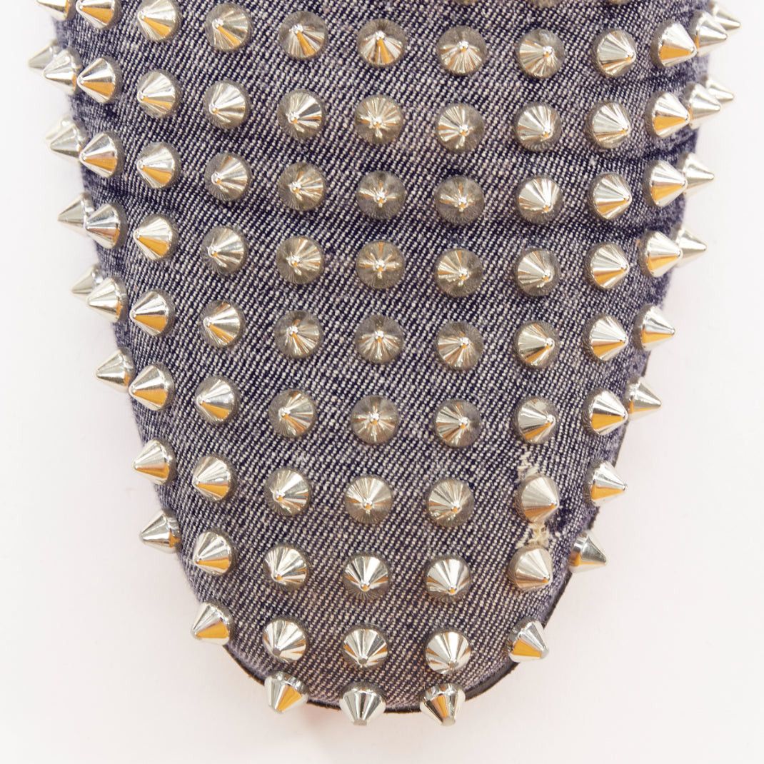 Christian Louboutin CHRISTIAN LOUBOUTIN Dandelion Spikes blue denim silver spike stud slip on loafer EU43 Size US 10 / EU 43 - 7 Thumbnail