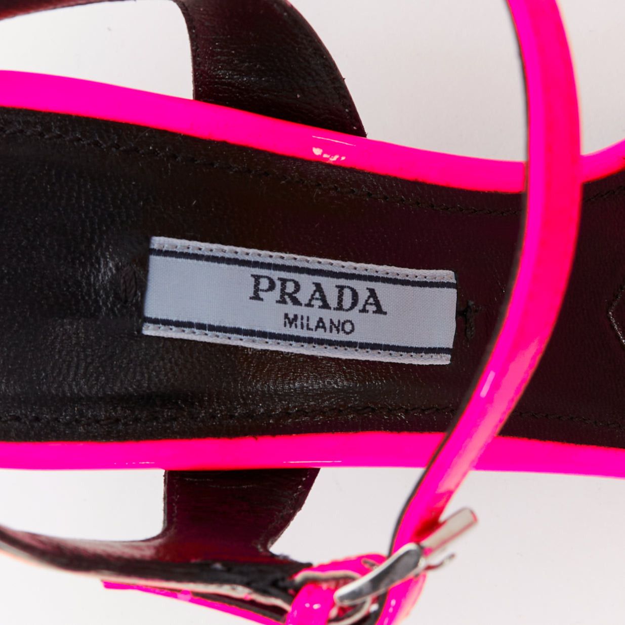Prada PRADA 2018 Flame pink patent Fire mid heel sandal EU37 Size US 7 / IT 37 - 9 Thumbnail