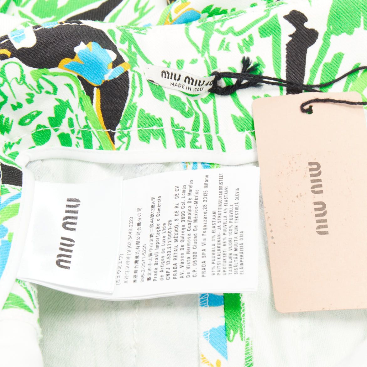 Miu Miu MIU MIU 2018 Runway green multi giraffe print feather hem flared pants IT40 S Natalie Portman Size 27" / US 4 / IT 40 - 8 Thumbnail
