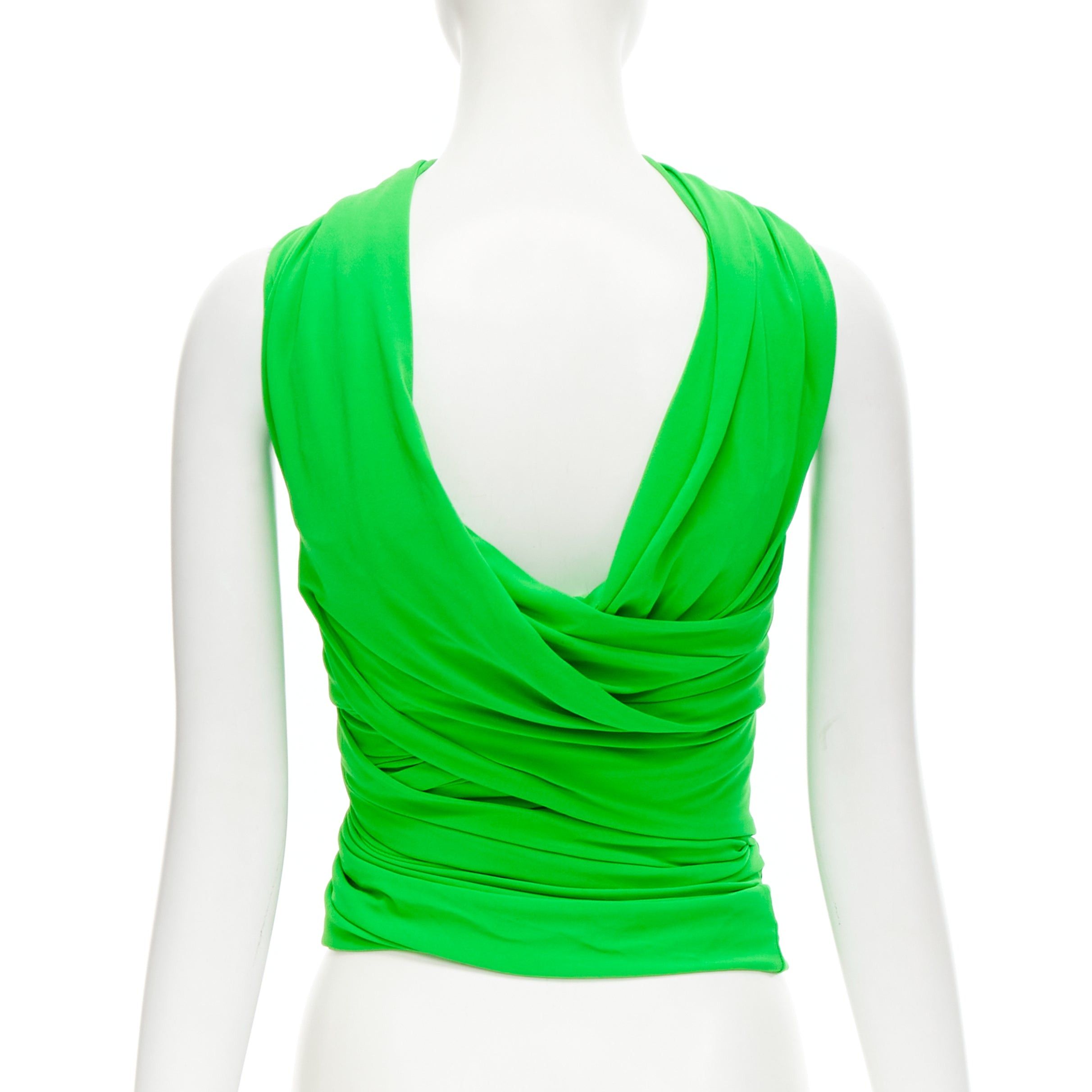 Balenciaga BALENCIAGA 2019 Runway green draped wrap bustier halter top FR36 S Size S / US 4 / IT 40 - 5 Thumbnail