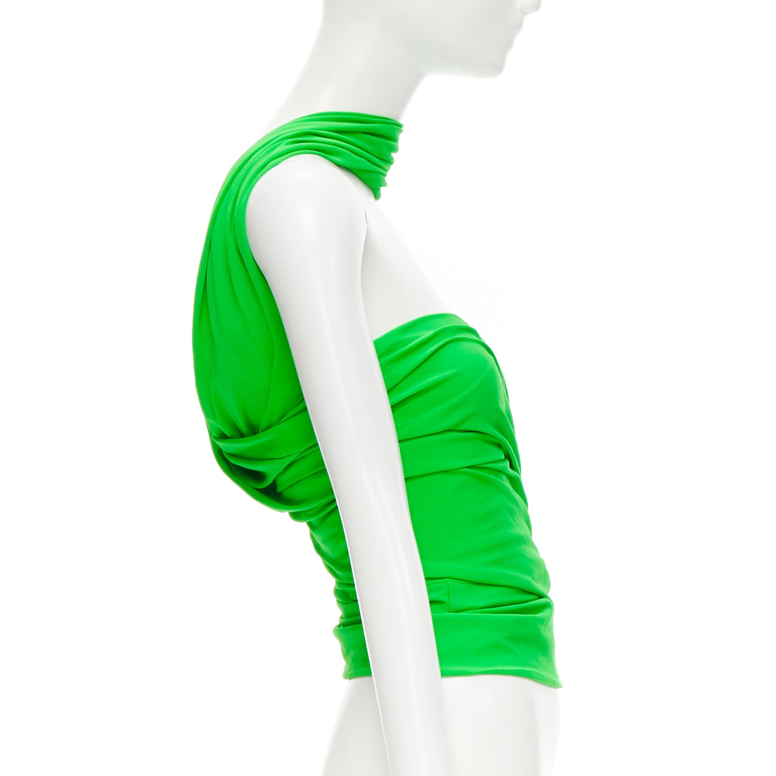 Balenciaga BALENCIAGA 2019 Runway green draped wrap bustier halter top FR36 S Size S / US 4 / IT 40 - 4 Thumbnail