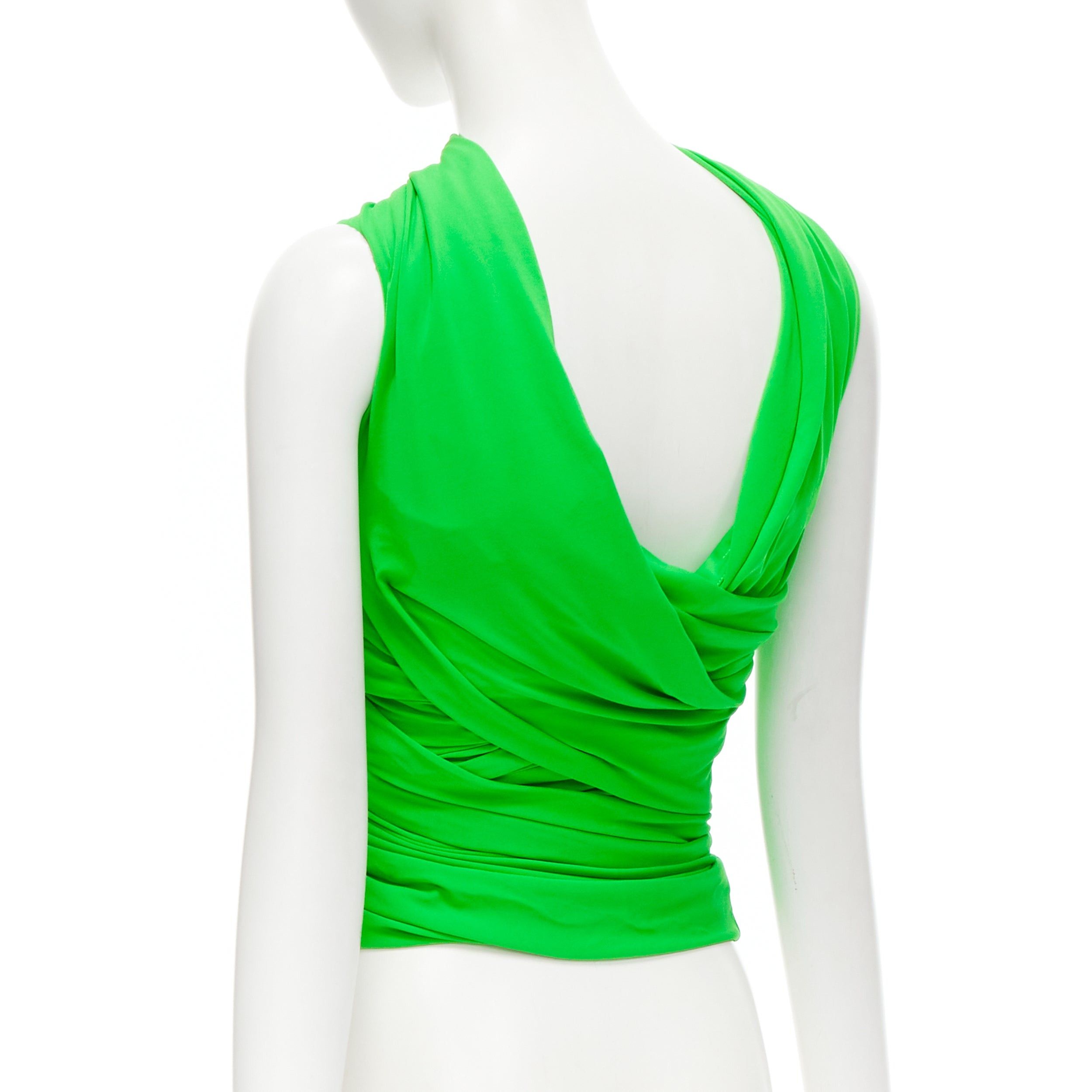Balenciaga BALENCIAGA 2019 Runway green draped wrap bustier halter top FR36 S Size S / US 4 / IT 40 - 6 Thumbnail