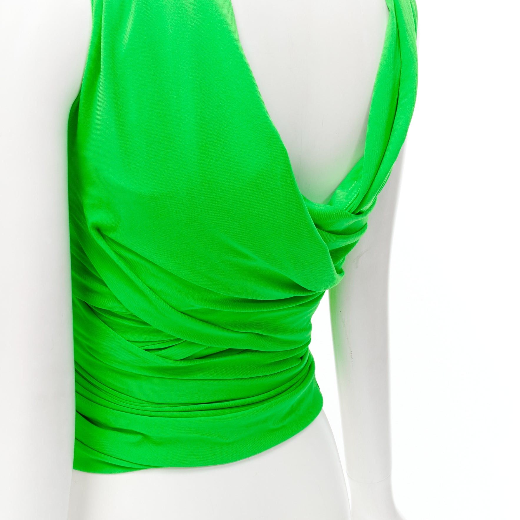 Balenciaga BALENCIAGA 2019 Runway green draped wrap bustier halter top FR36 S Size S / US 4 / IT 40 - 8 Thumbnail