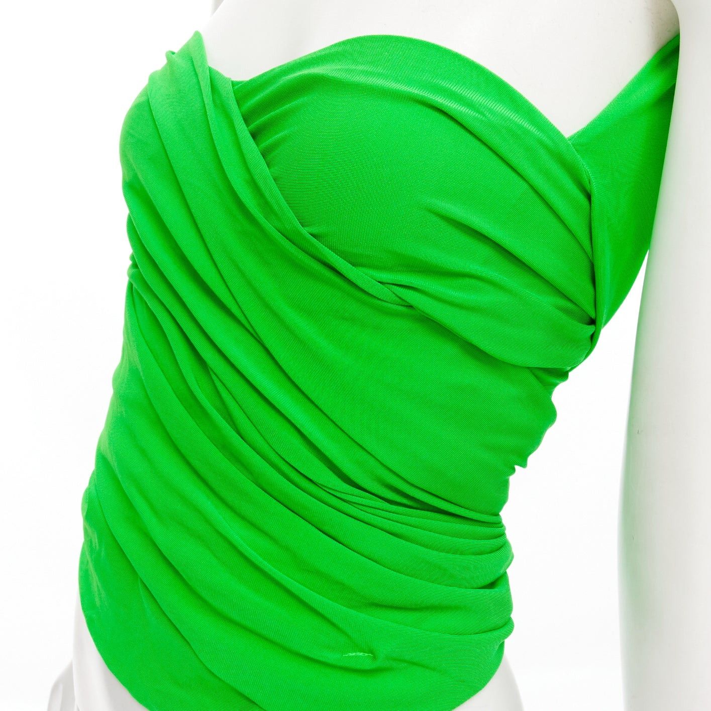Balenciaga BALENCIAGA 2019 Runway green draped wrap bustier halter top FR36 S Size S / US 4 / IT 40 - 2 Thumbnail