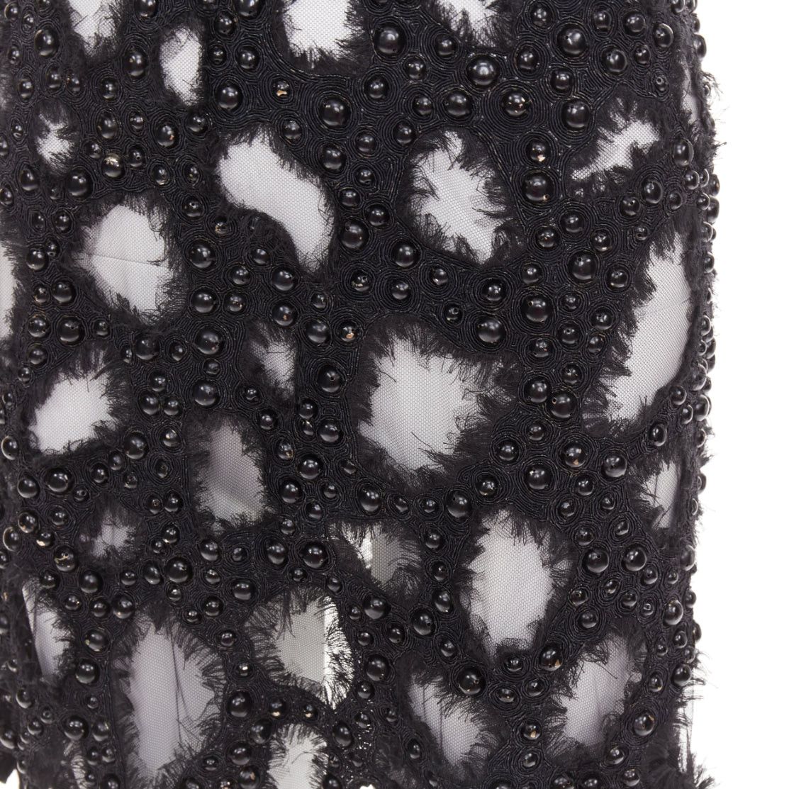 Louis Vuitton LOUIS VUITTON 2024 Runway black beaded sequin tulle distressed cut out tank dress Zendaya Size S / US 4 / IT 40 - 2 Thumbnail