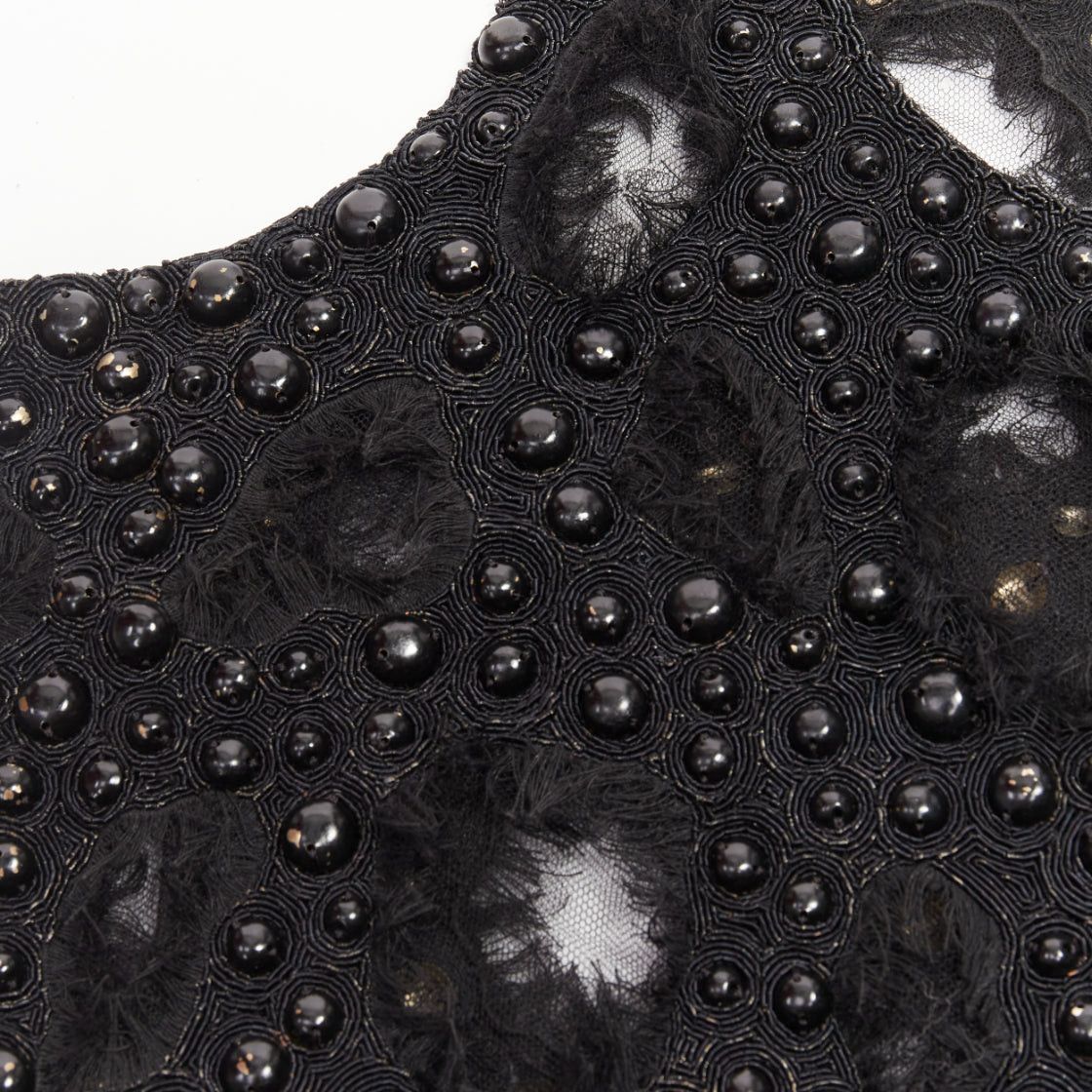 Louis Vuitton LOUIS VUITTON 2024 Runway black beaded sequin tulle distressed cut out tank dress Zendaya Size S / US 4 / IT 40 - 9 Thumbnail