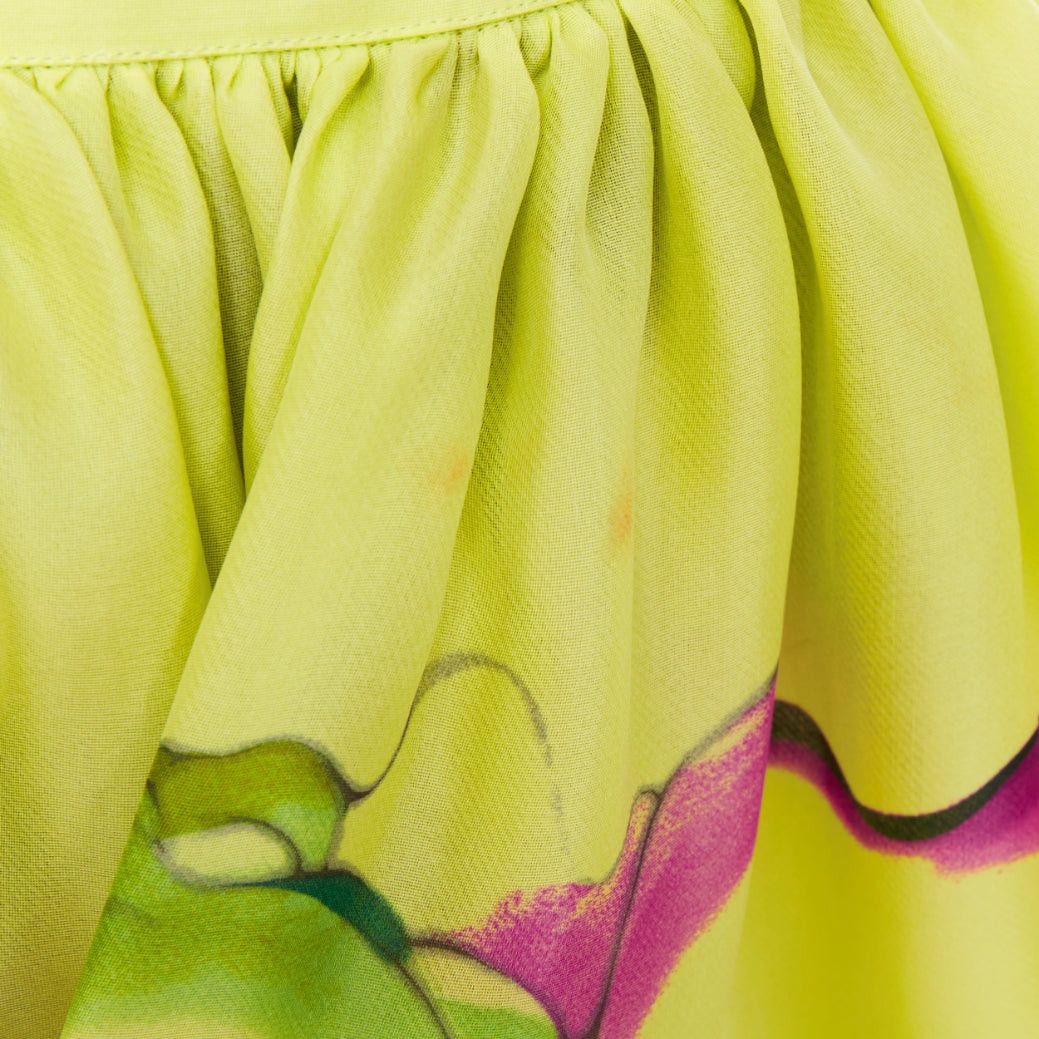 Prada rare PRADA JAMES JEAN 2008 Runway Fairy green print silk organza full skirt knit vest set IT40 S Size S / US 4 / IT 40 - 10 Thumbnail