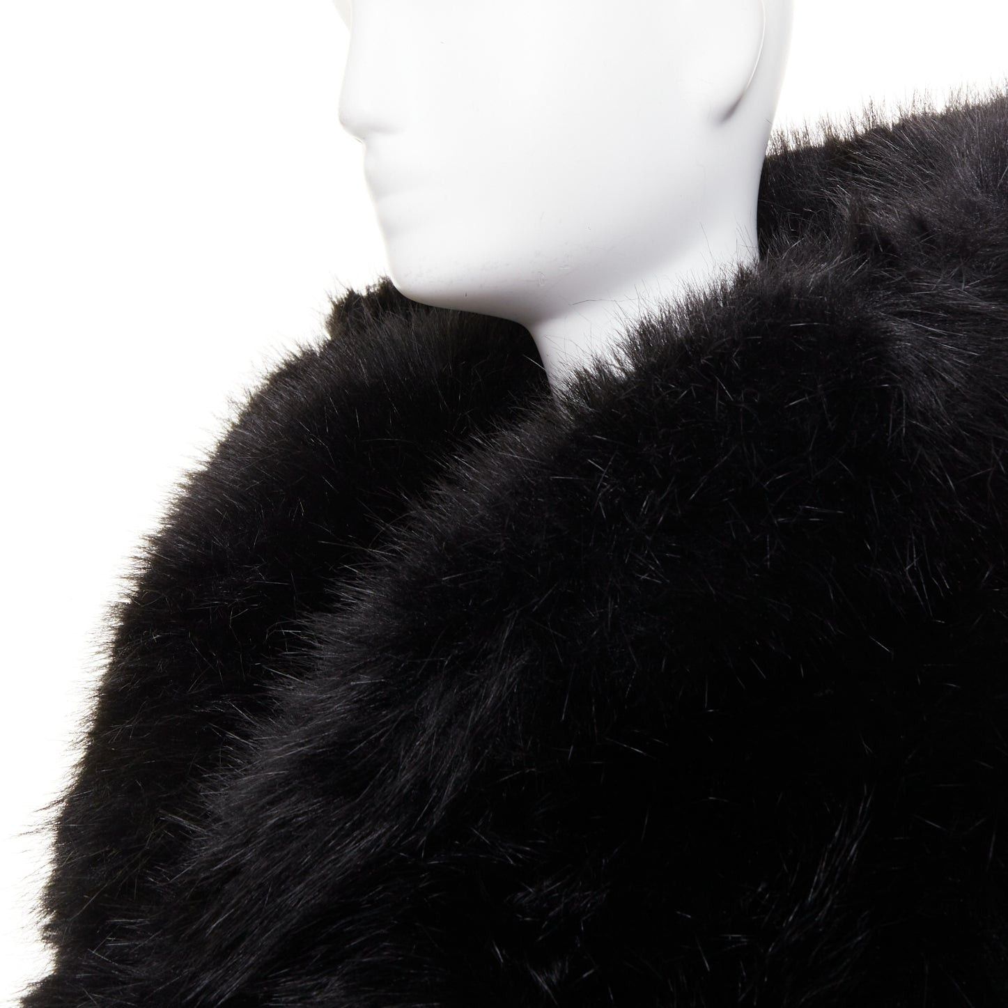 Alexandre Vauthier rare ALEXANDRE VAUTHIER COUTURE SS2023 Runway black faux fur oversized cocoon coat Size L / US 10 / IT 46 - 2 Thumbnail