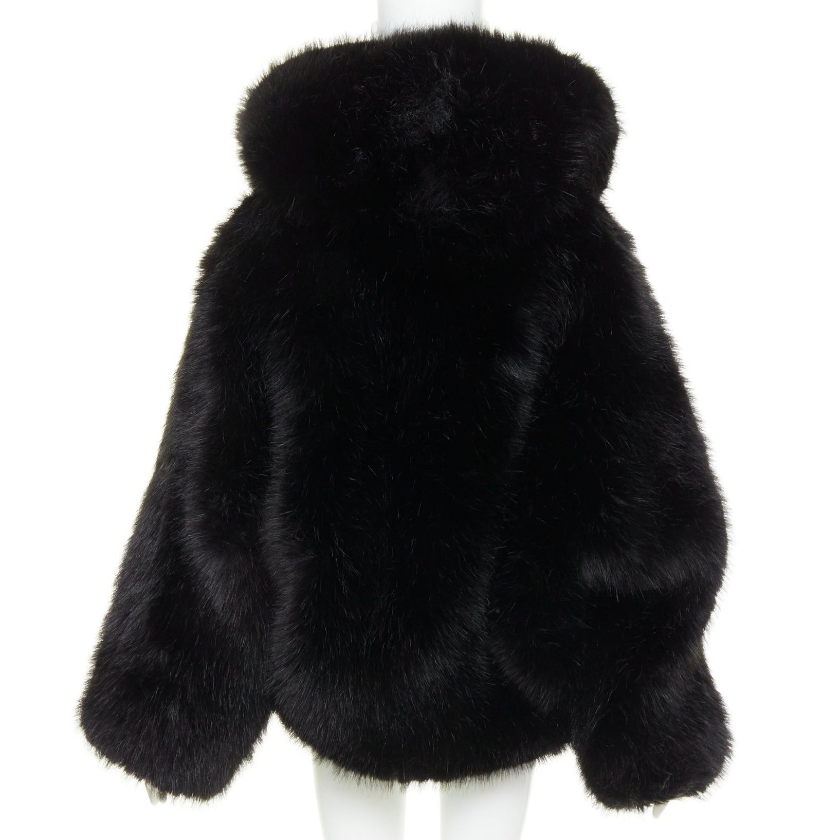 Alexandre Vauthier rare ALEXANDRE VAUTHIER COUTURE SS2023 Runway black faux fur oversized cocoon coat Size L / US 10 / IT 46 - 5 Thumbnail