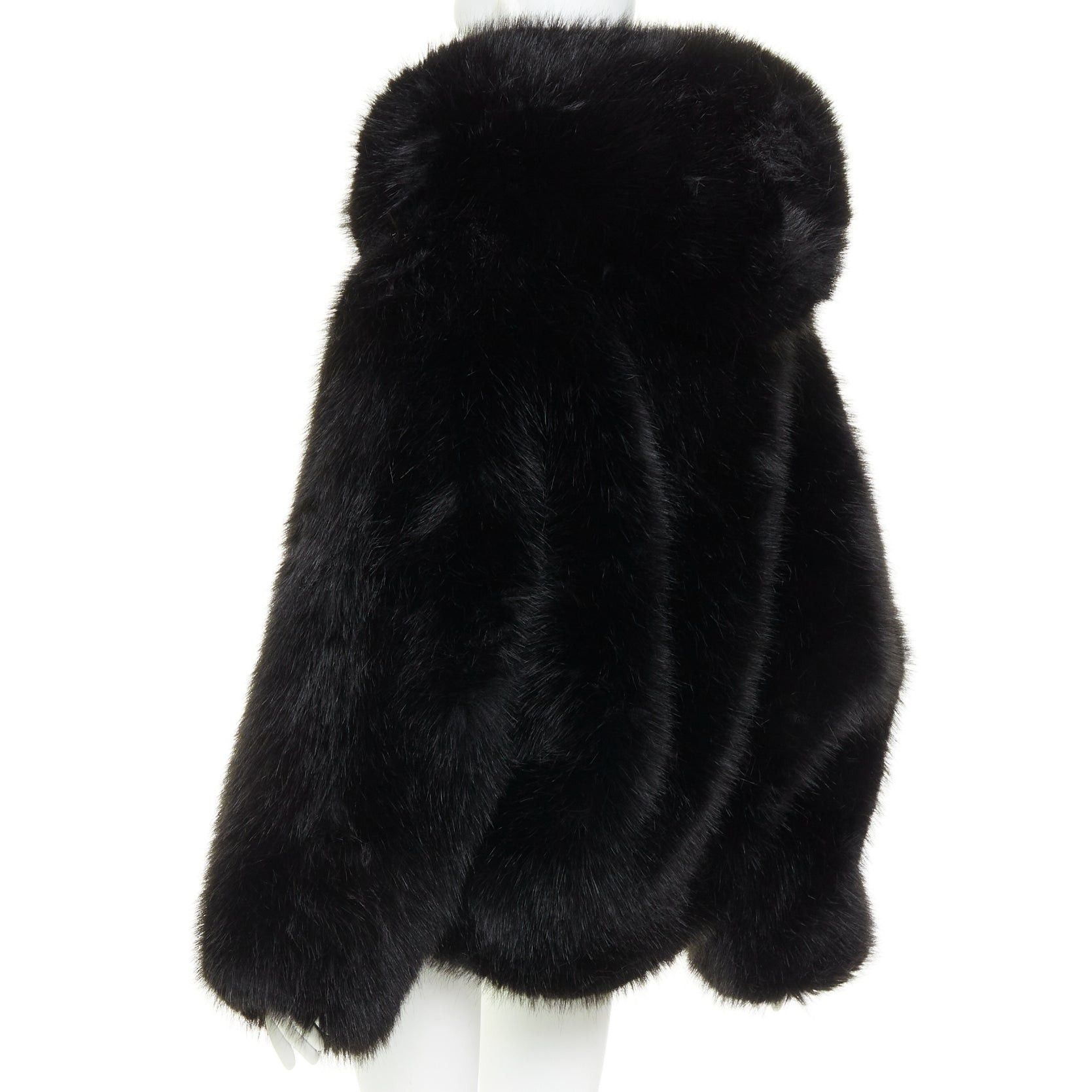 Alexandre Vauthier rare ALEXANDRE VAUTHIER COUTURE SS2023 Runway black faux fur oversized cocoon coat Size L / US 10 / IT 46 - 6 Thumbnail