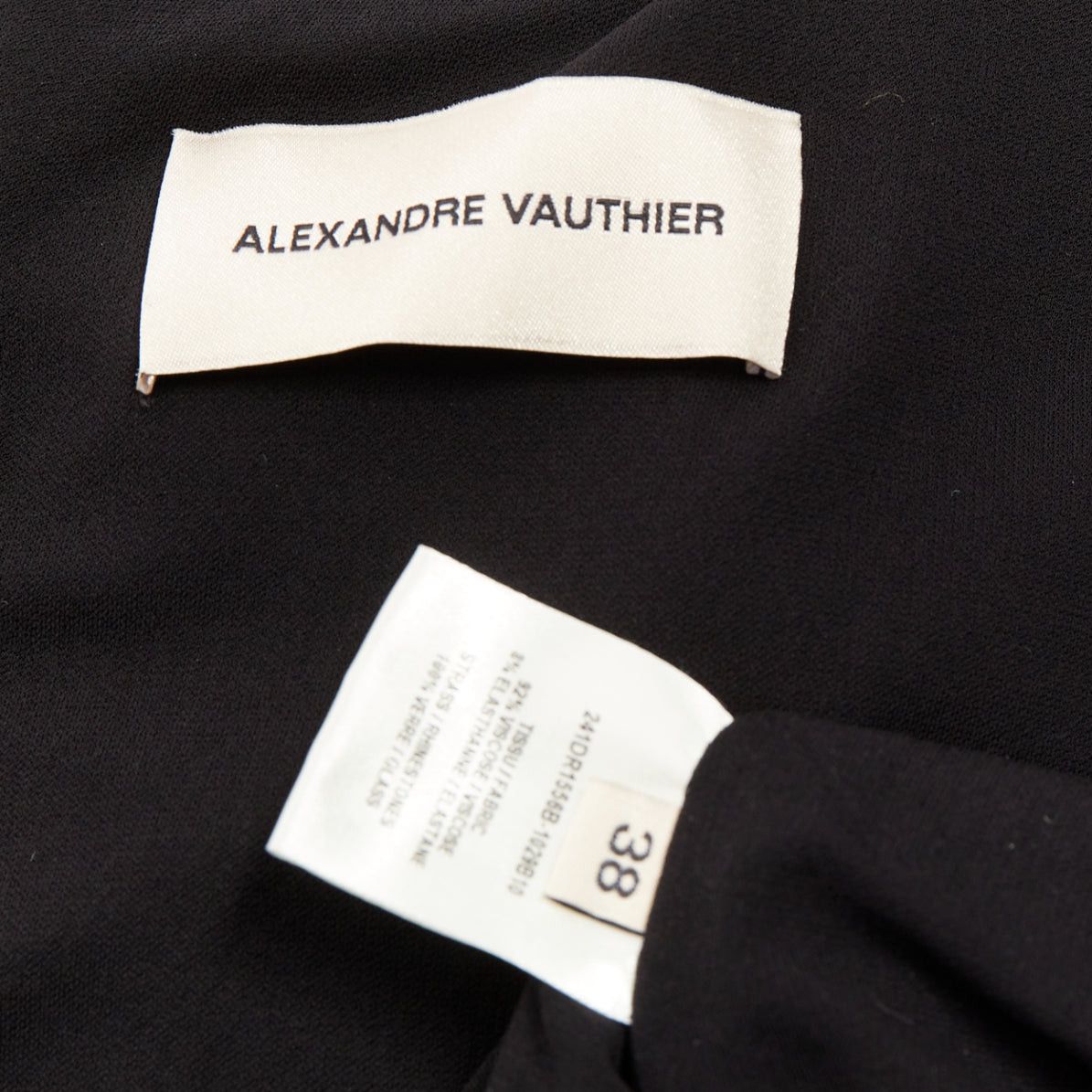 Alexandre Vauthier ALEXANDRE VAUTHIER black strass crystal Power shoulder padded wrap draped slit gown dress Size S / US 4 / IT 40 - 10 Thumbnail
