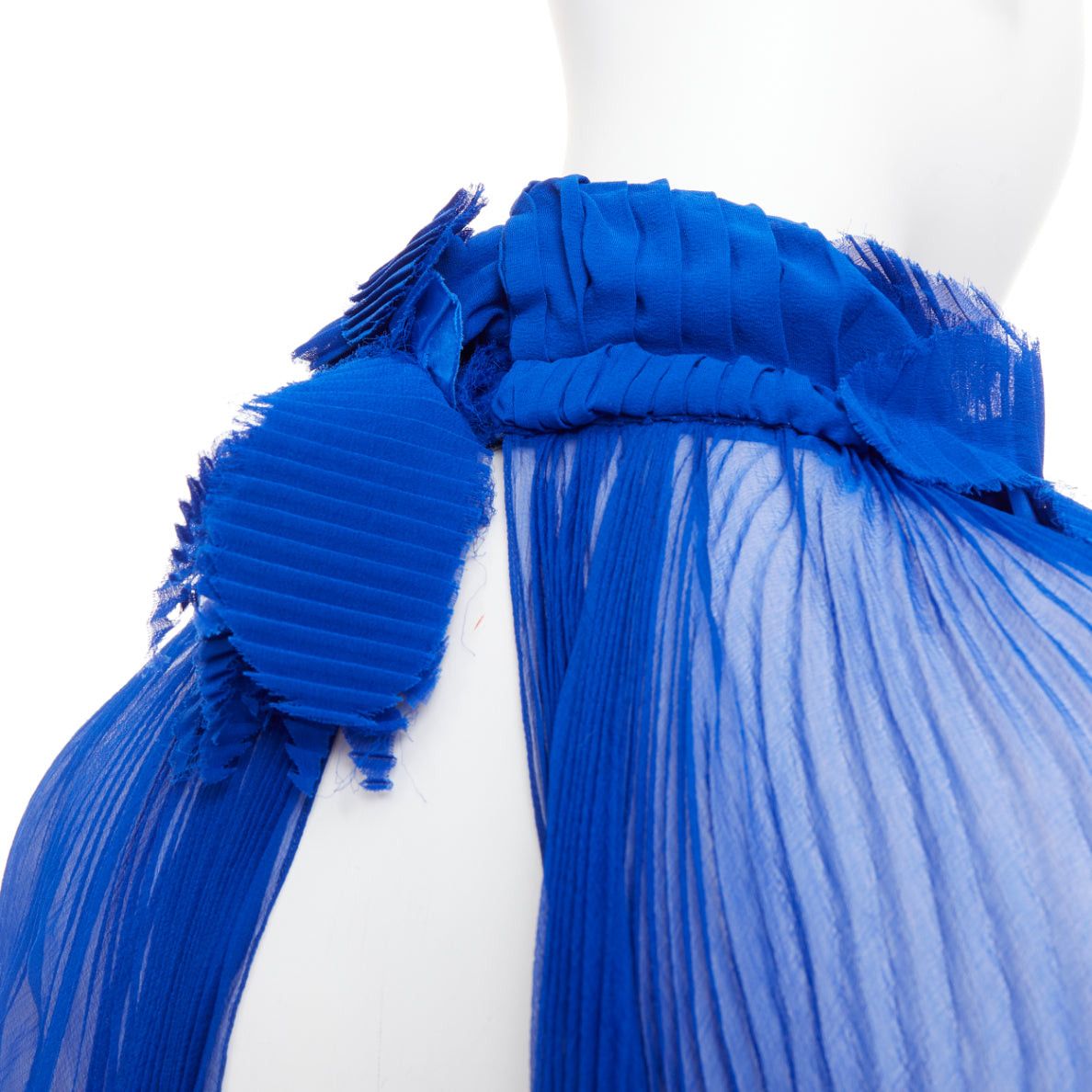 Alexandre Vauthier rare ALEXANDRE VAUTHIER COUTURE AW2022 Runway Maison Lognon cobalt blue floral pleated ethereal dress Size S / US 4 / IT 40 - 10 Thumbnail