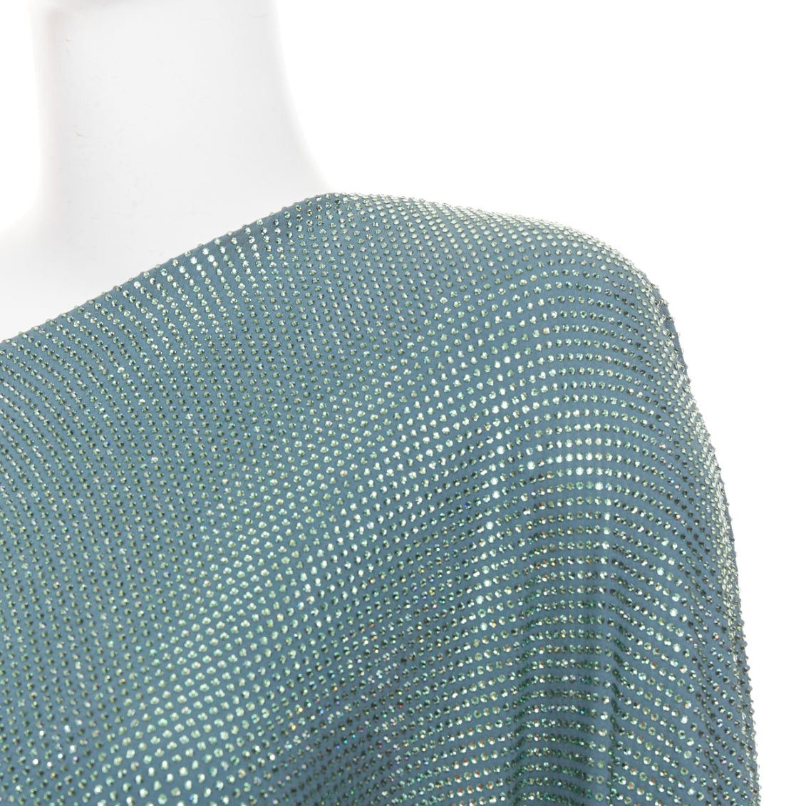Alexandre Vauthier rare ALEXANDRE VAUTHIER COUTURE SS2022 Runway green strass crystal cut out asymmetric drape dress Size S / US 4 / IT 40 - 9 Thumbnail