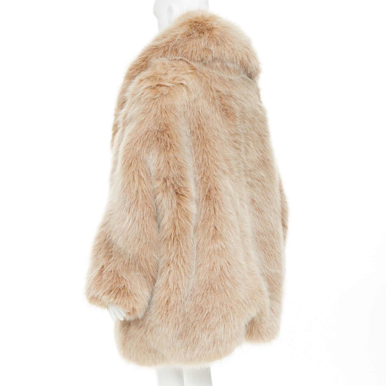 Alexandre Vauthier rare ALEXANDRE VAUTHIER SS2023 beige brown faux fur exaggerated oversized shawl collar coat Size XL / US 12-14 / IT 48-50 - 6 Thumbnail
