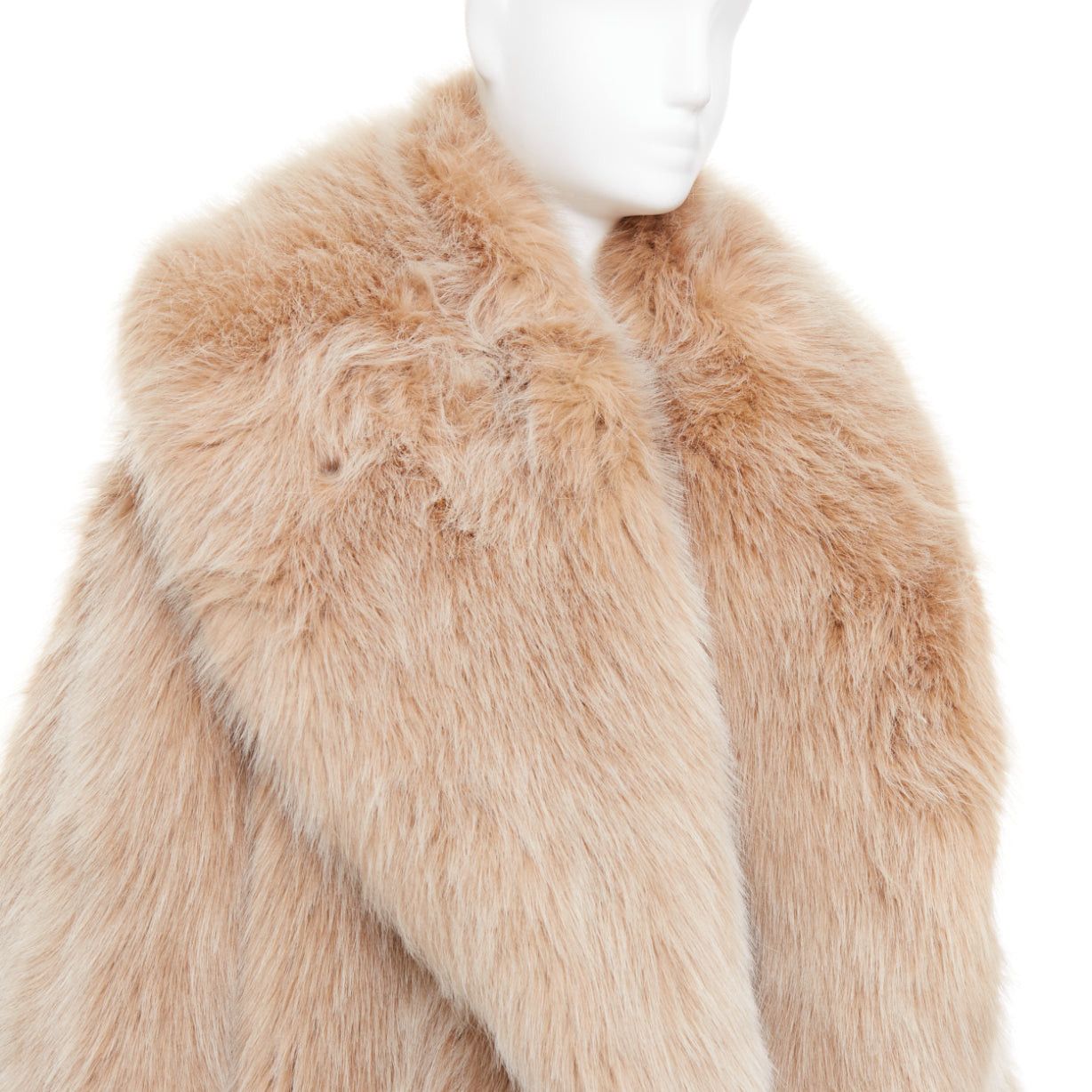 Alexandre Vauthier rare ALEXANDRE VAUTHIER SS2023 beige brown faux fur exaggerated oversized shawl collar coat Size XL / US 12-14 / IT 48-50 - 2 Thumbnail