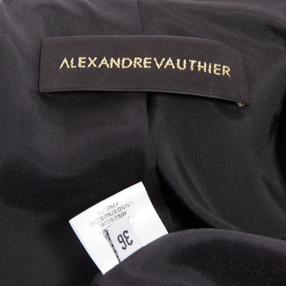Alexandre Vauthier ALEXANDRE VAUTHIER COUTURE SS2018 Runway black wool pagoda shoulder satin tie blazer dress FR36 S Size S / US 4 / IT 40 - 9 Thumbnail