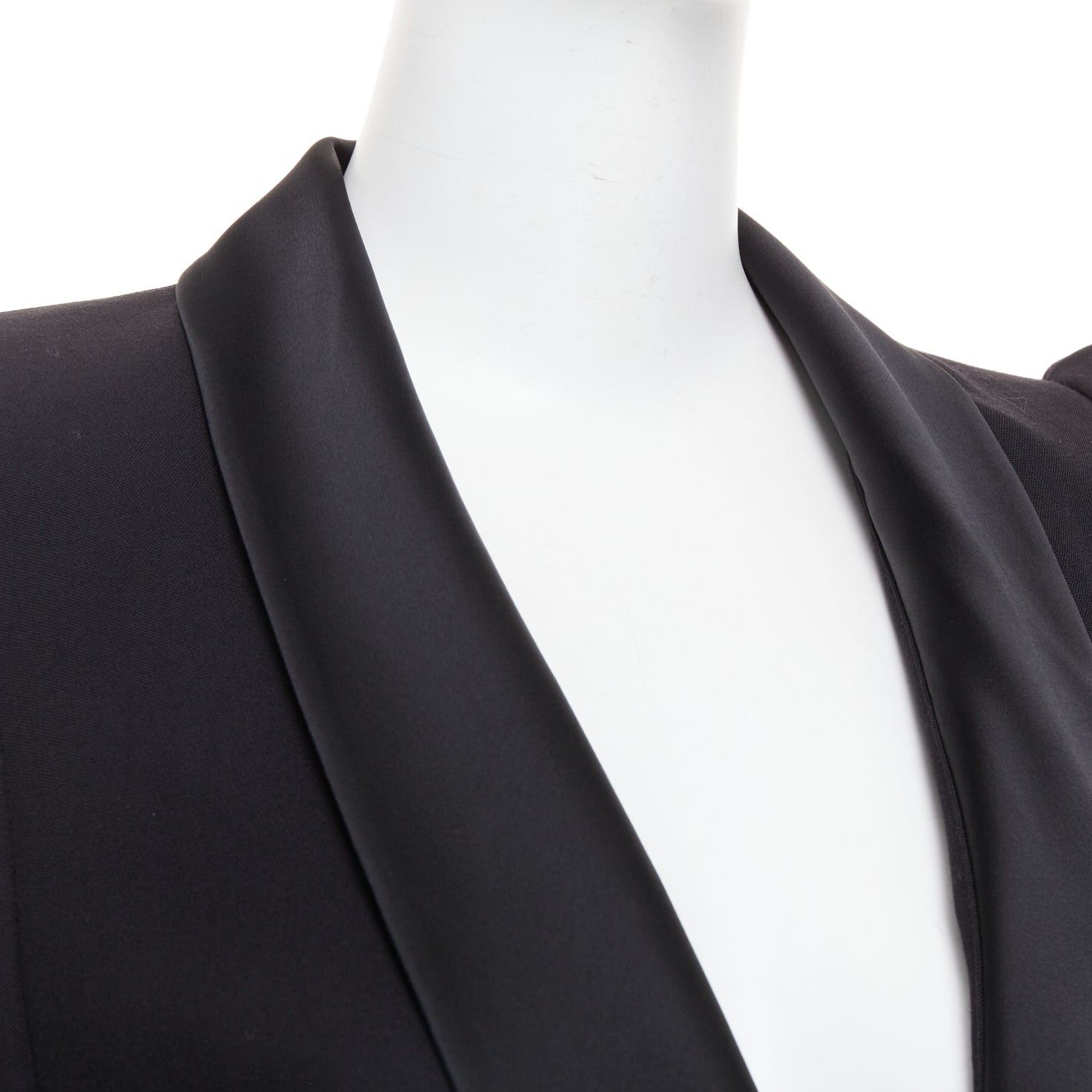 Alexandre Vauthier ALEXANDRE VAUTHIER COUTURE SS2018 Runway black wool pagoda shoulder satin tie blazer dress FR36 S Size S / US 4 / IT 40 - 7 Thumbnail