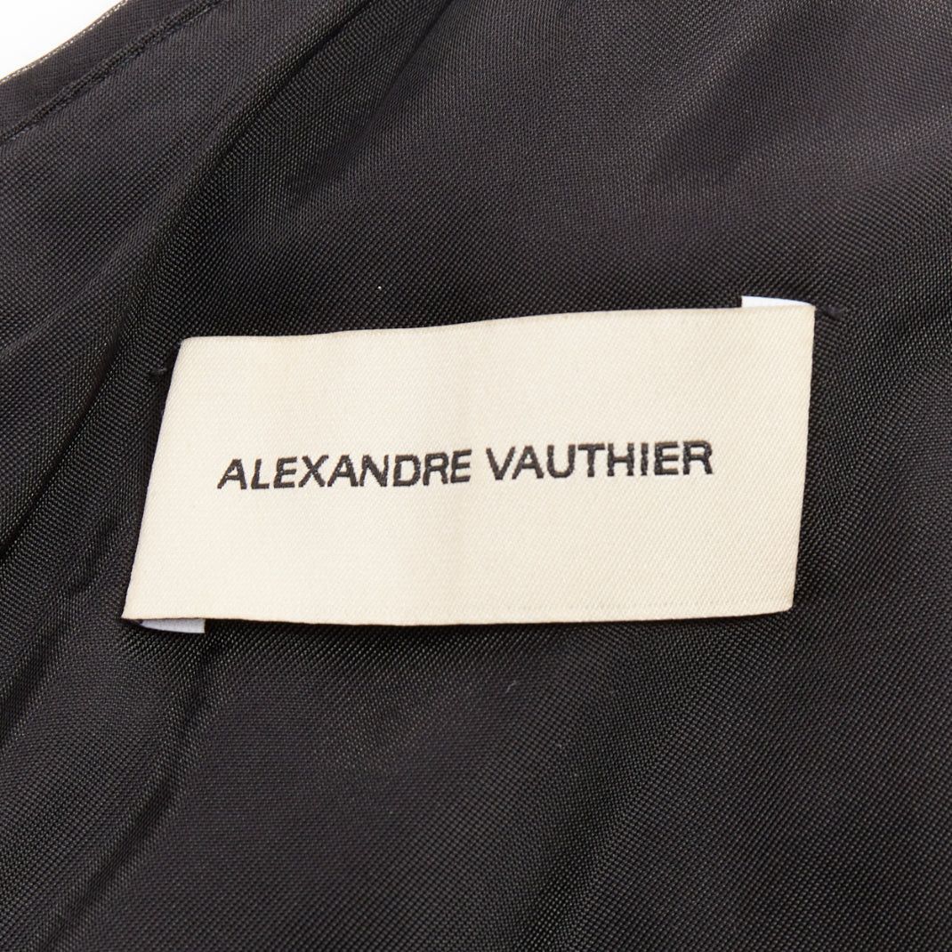 Alexandre Vauthier ALEXANDRE VAUTHIER SS2019 black chiffon silver crystal ruffle one shoulder dress Size S / US 4 / IT 40 - 11 Thumbnail