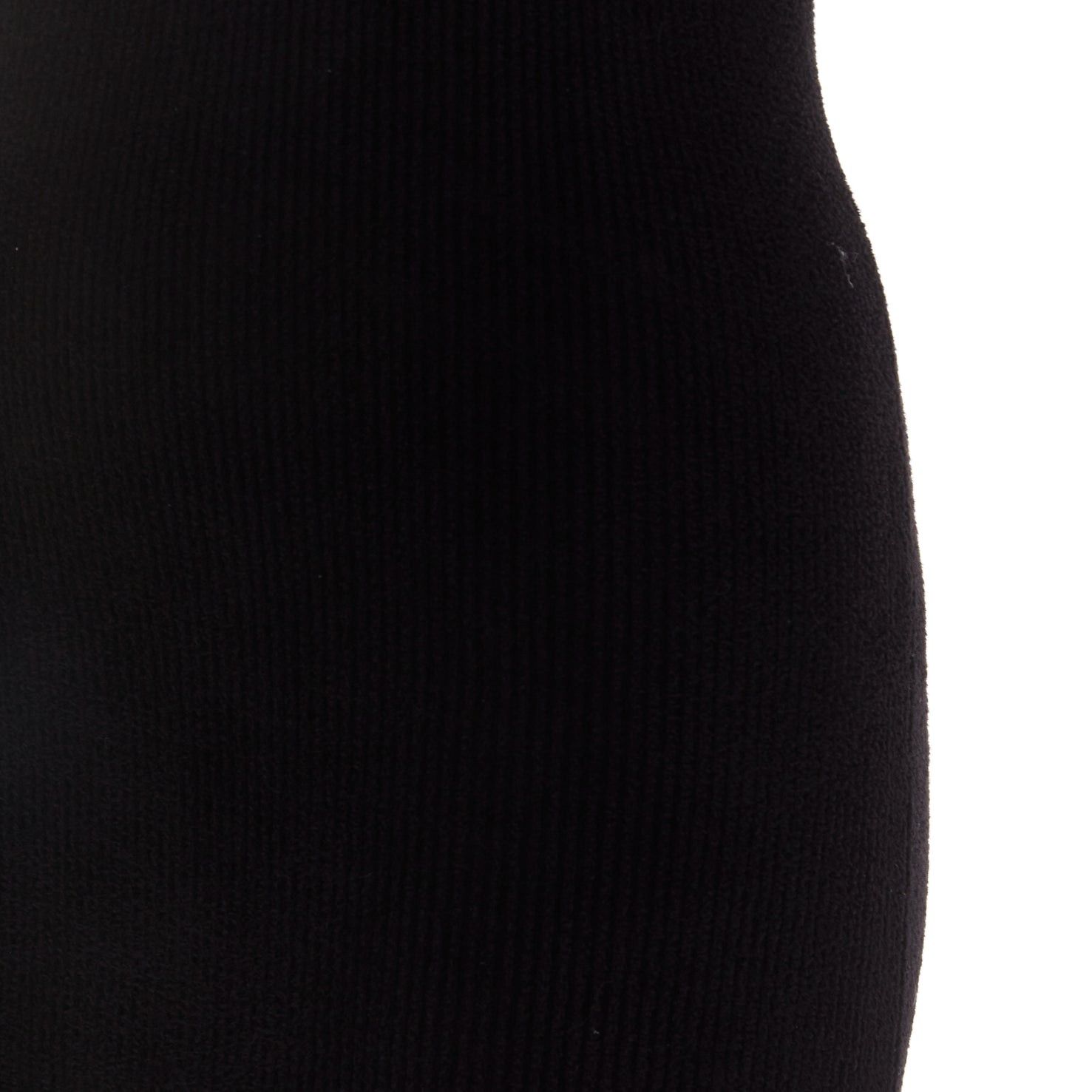 Alexandre Vauthier ALEXANDRE VAUTHIER 2024 black ribbed velour knit crystal trim ruffle mini dress Size S / US 4 / IT 40 - 7 Thumbnail