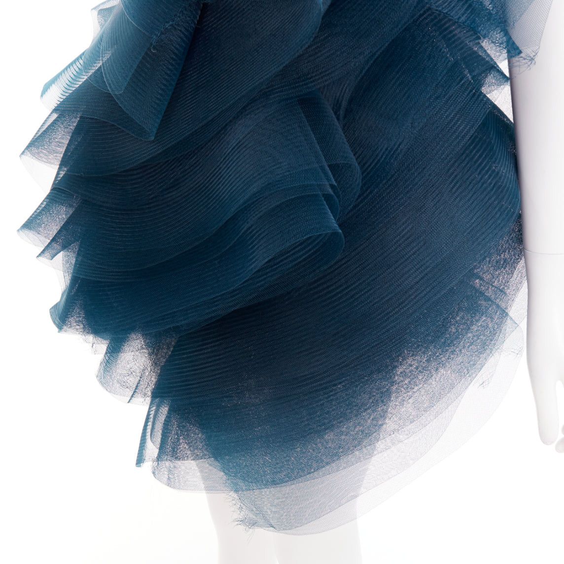 Alexandre Vauthier rare ALEXANDRE VAUTHIER COUTURE SS2014 Runway teal blue voluminous structured tulle ruffle mini dress Size S / US 4 / IT 40 - 8 Thumbnail