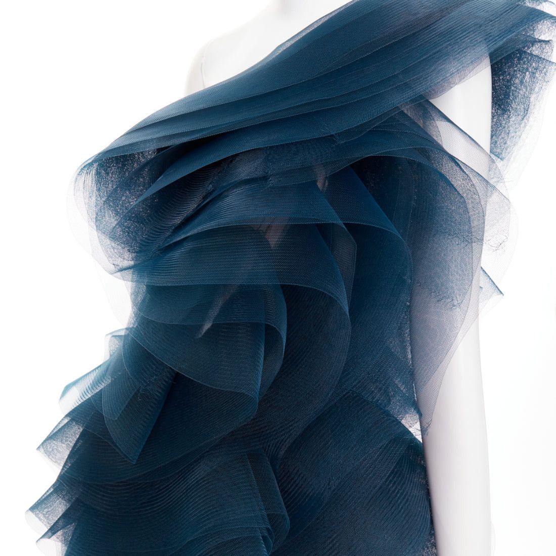 Alexandre Vauthier rare ALEXANDRE VAUTHIER COUTURE SS2014 Runway teal blue voluminous structured tulle ruffle mini dress Size S / US 4 / IT 40 - 2 Thumbnail