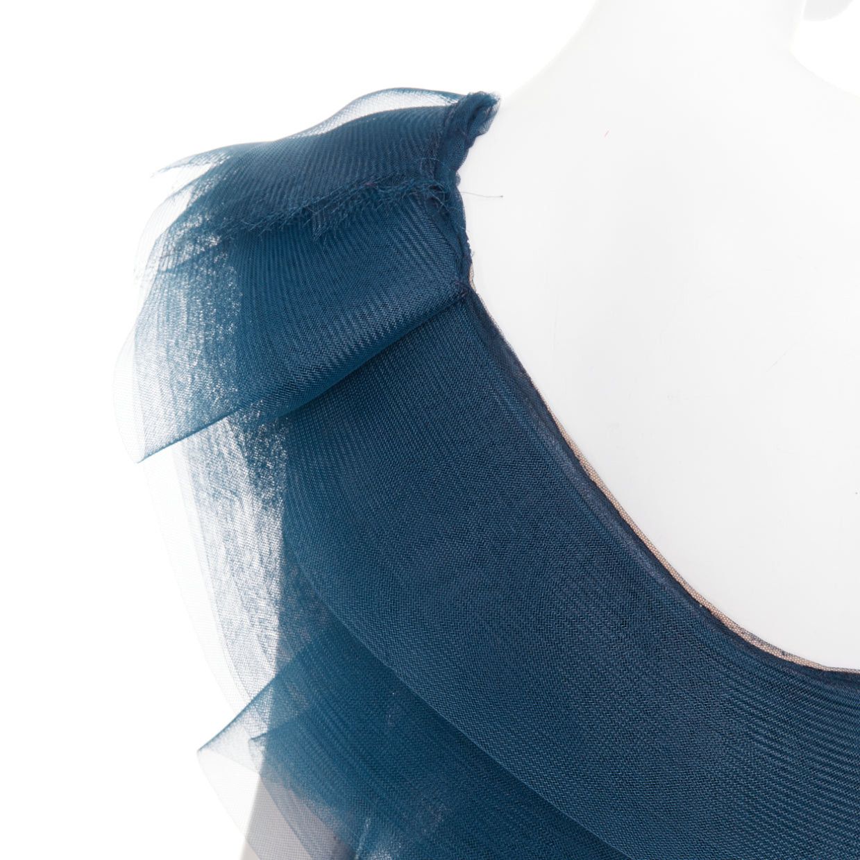 Alexandre Vauthier rare ALEXANDRE VAUTHIER COUTURE SS2014 Runway teal blue voluminous structured tulle ruffle mini dress Size S / US 4 / IT 40 - 10 Thumbnail
