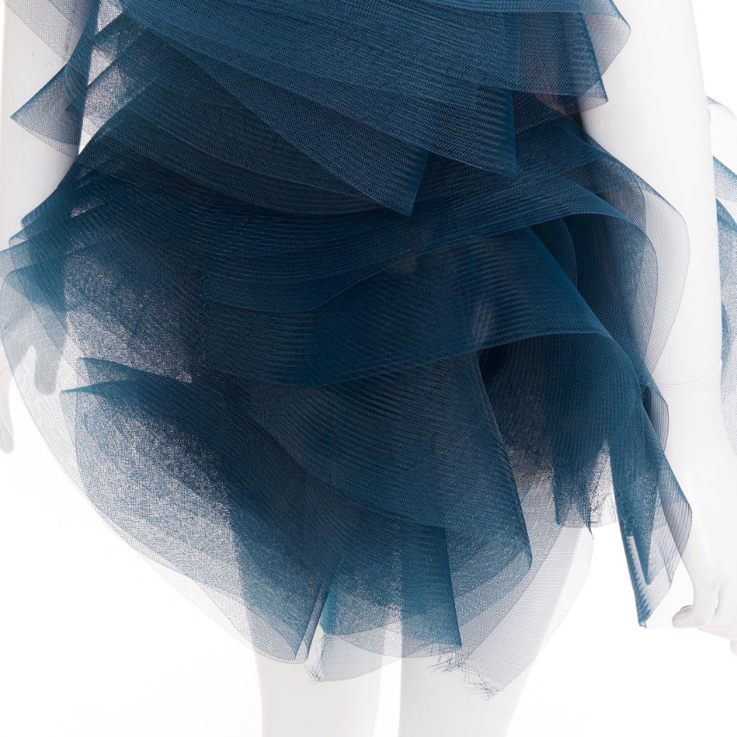 Alexandre Vauthier rare ALEXANDRE VAUTHIER COUTURE SS2014 Runway teal blue voluminous structured tulle ruffle mini dress Size S / US 4 / IT 40 - 11 Thumbnail