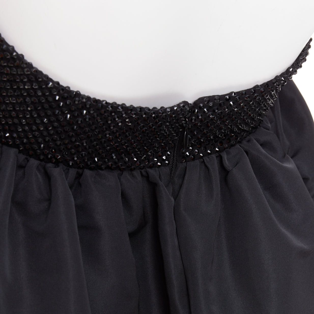 Alexandre Vauthier ALEXANDRE VAUTHIER black crystal strass bust flared taffeta babydoll dress Size S / US 4 / IT 40 - 8 Thumbnail
