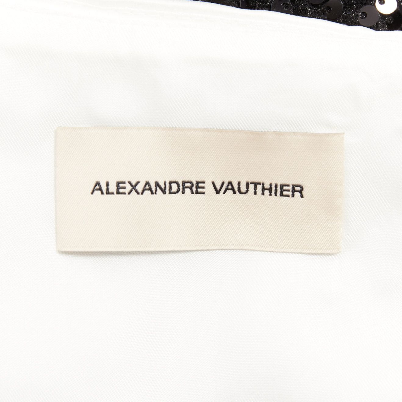 Alexandre Vauthier ALEXANDRE VAUTHIER SS2019 white satin bow black sequin mini dress Size S / US 4 / IT 40 - 10 Thumbnail