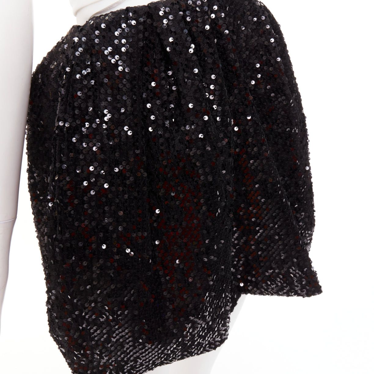 Alexandre Vauthier ALEXANDRE VAUTHIER SS2019 white satin bow black sequin mini dress Size S / US 4 / IT 40 - 2 Thumbnail