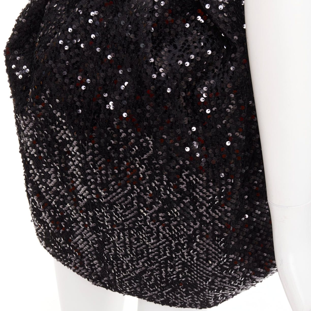 Alexandre Vauthier ALEXANDRE VAUTHIER SS2019 white satin bow black sequin mini dress Size S / US 4 / IT 40 - 9 Thumbnail