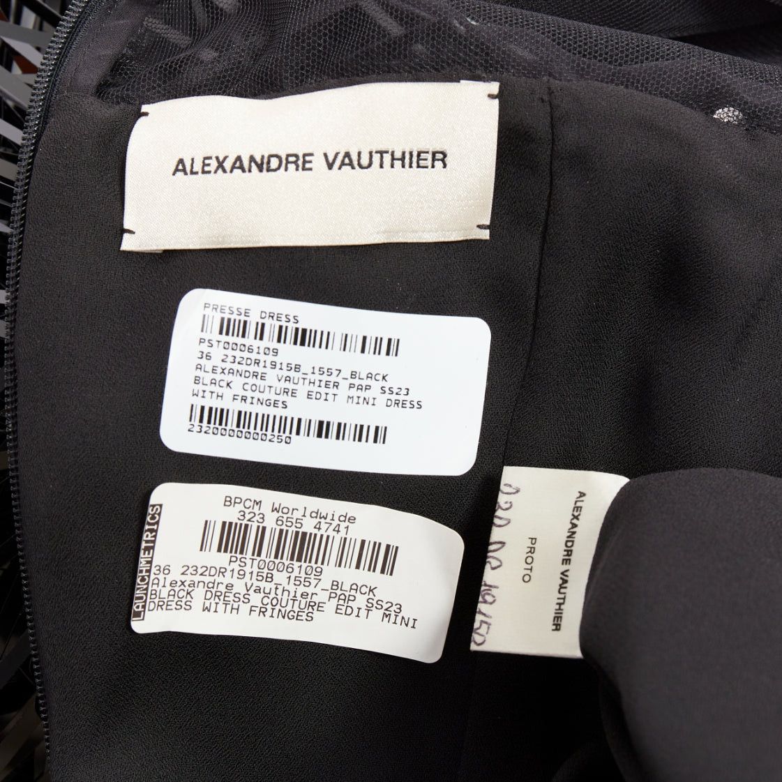 Alexandre Vauthier ALEXANDRE VAUTHIER COUTURE AW2022 Runway black long paillette sequinned sheer yoke dress Size S / US 4 / IT 40 - 11 Thumbnail