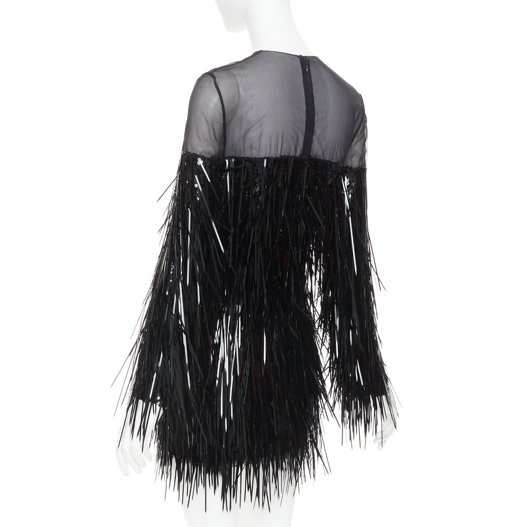Alexandre Vauthier ALEXANDRE VAUTHIER COUTURE AW2022 Runway black long paillette sequinned sheer yoke dress Size S / US 4 / IT 40 - 6 Thumbnail