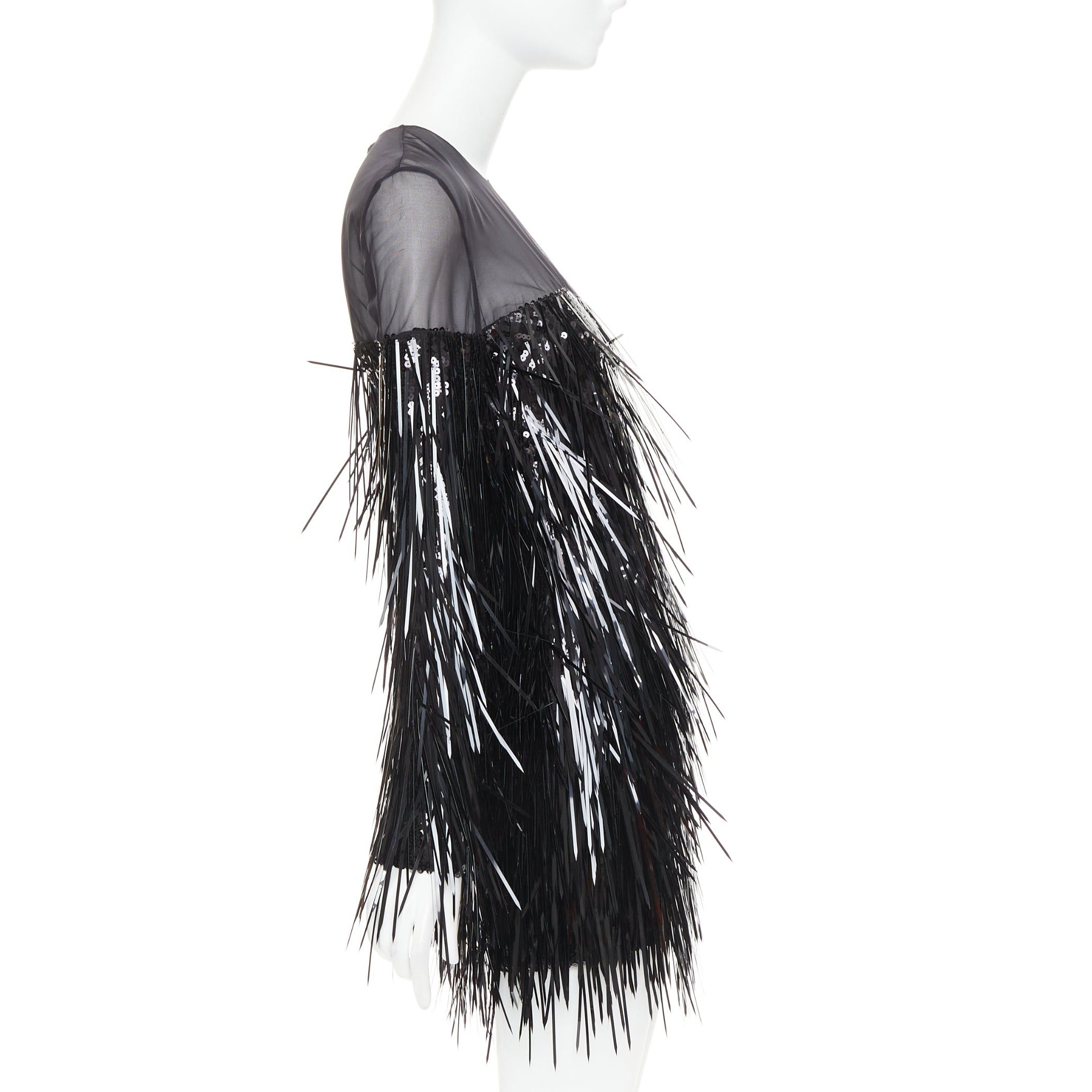 Alexandre Vauthier ALEXANDRE VAUTHIER COUTURE AW2022 Runway black long paillette sequinned sheer yoke dress Size S / US 4 / IT 40 - 4 Thumbnail
