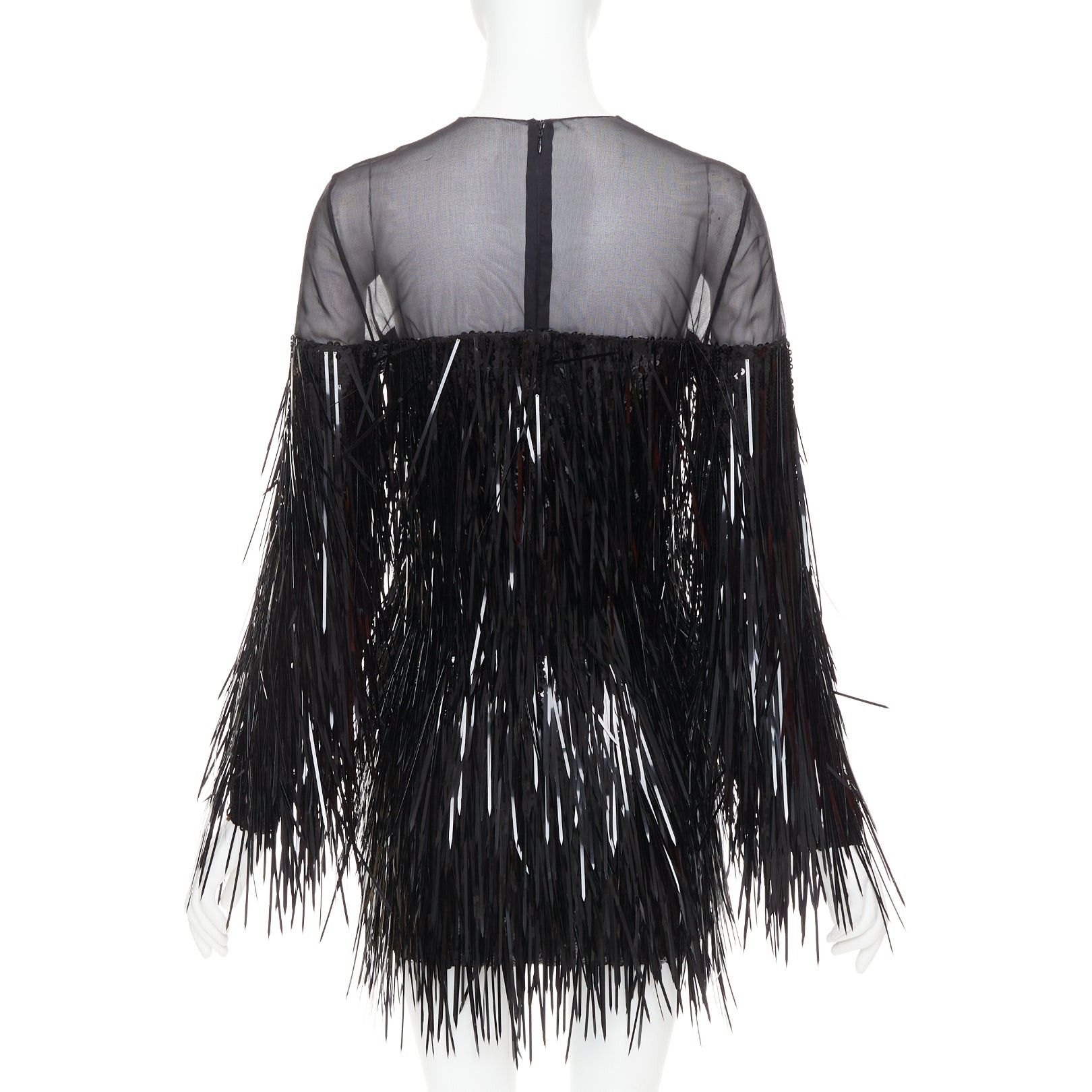 Alexandre Vauthier ALEXANDRE VAUTHIER COUTURE AW2022 Runway black long paillette sequinned sheer yoke dress Size S / US 4 / IT 40 - 5 Thumbnail