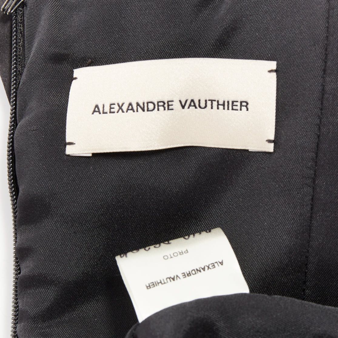 Alexandre Vauthier ALEXANDRE VAUTHIER SS2024 Runway black satin ruched sequin cummerband mini dress Size S / US 4 / IT 40 - 10 Thumbnail