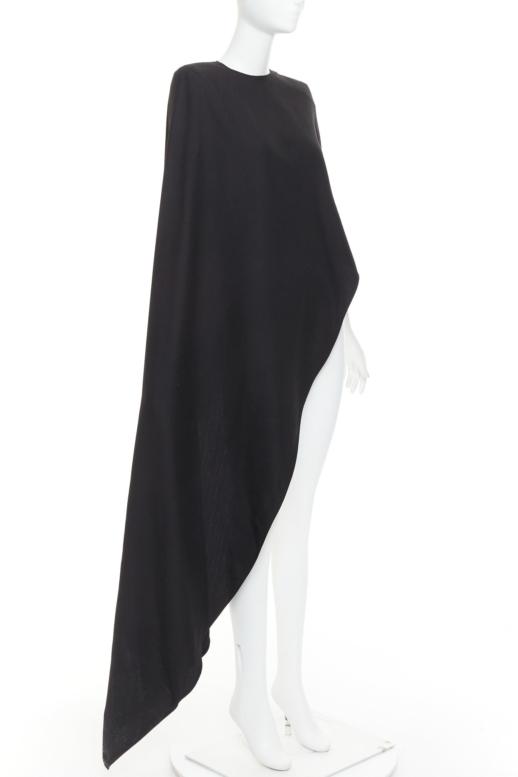 Alexandre Vauthier ALEXANDRE VAUTHIER COUTURE AW2023 Runway black crepe power shoulder asymmetric drape top Size S / US 4 / IT 40 - 3 Thumbnail