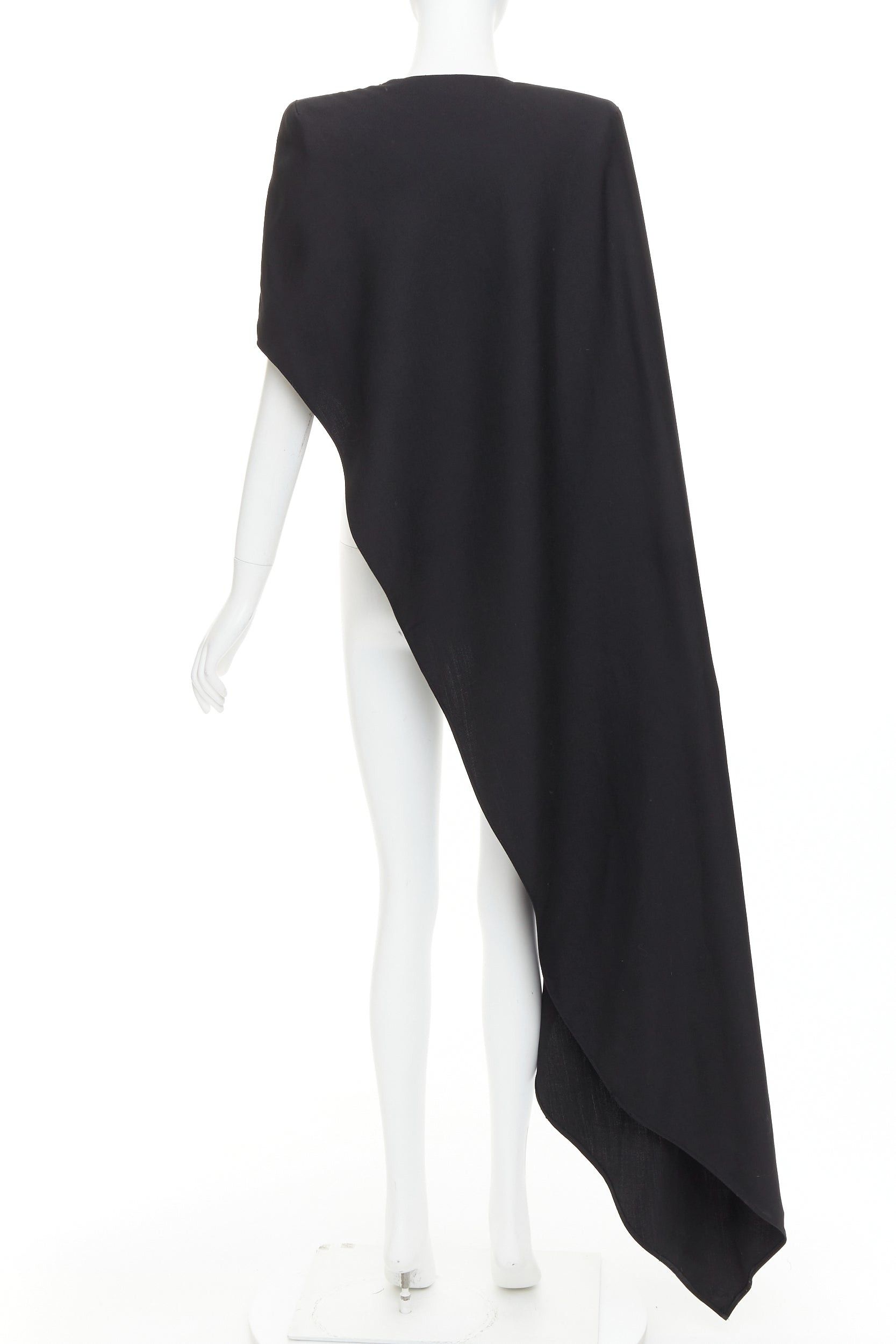 Alexandre Vauthier ALEXANDRE VAUTHIER COUTURE AW2023 Runway black crepe power shoulder asymmetric drape top Size S / US 4 / IT 40 - 5 Thumbnail