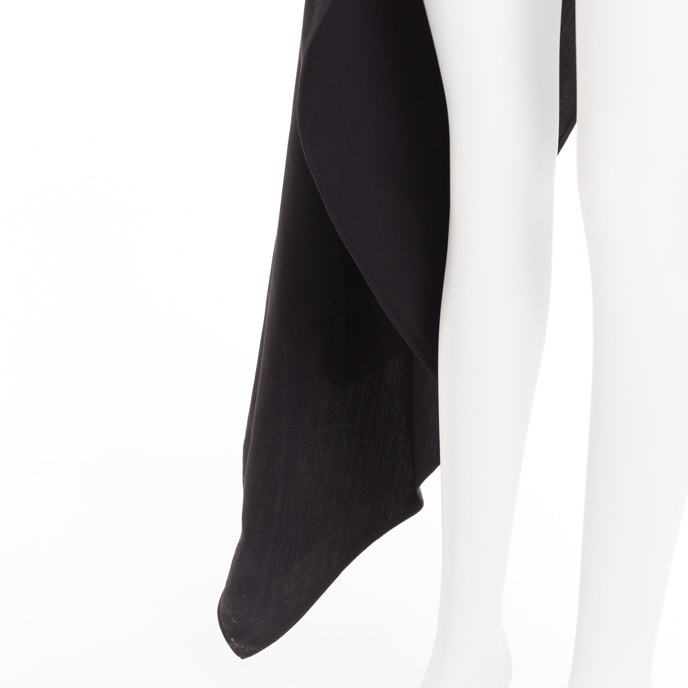 Alexandre Vauthier ALEXANDRE VAUTHIER COUTURE AW2023 Runway black crepe power shoulder asymmetric drape top Size S / US 4 / IT 40 - 7 Thumbnail