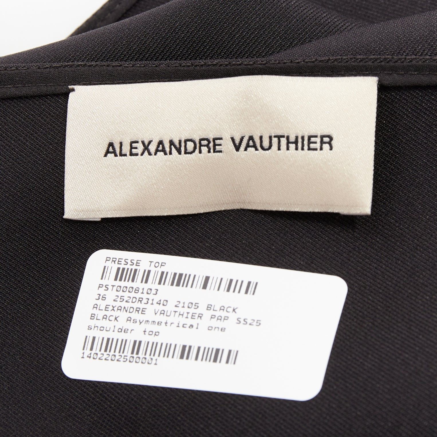 Alexandre Vauthier ALEXANDRE VAUTHIER COUTURE SS2025 Runway black asymmetric one shoulder top FR36 XXS Size S / US 4 / IT 40 - 9 Thumbnail