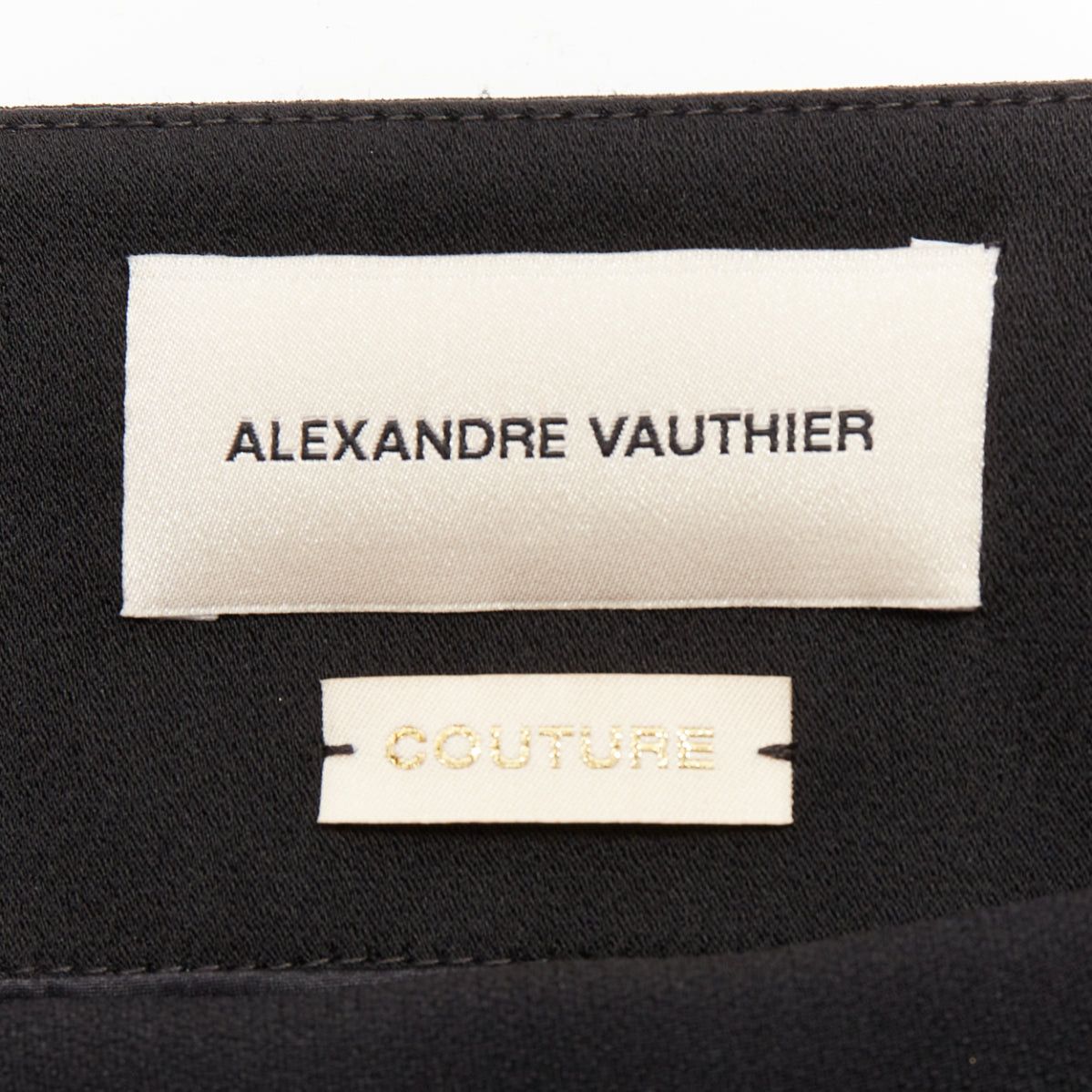 Alexandre Vauthier ALEXANDRE VAUTHIER COUTURE black padded shoulder scoop neck long sleeve top Size S / US 4 / IT 40 - 8 Thumbnail