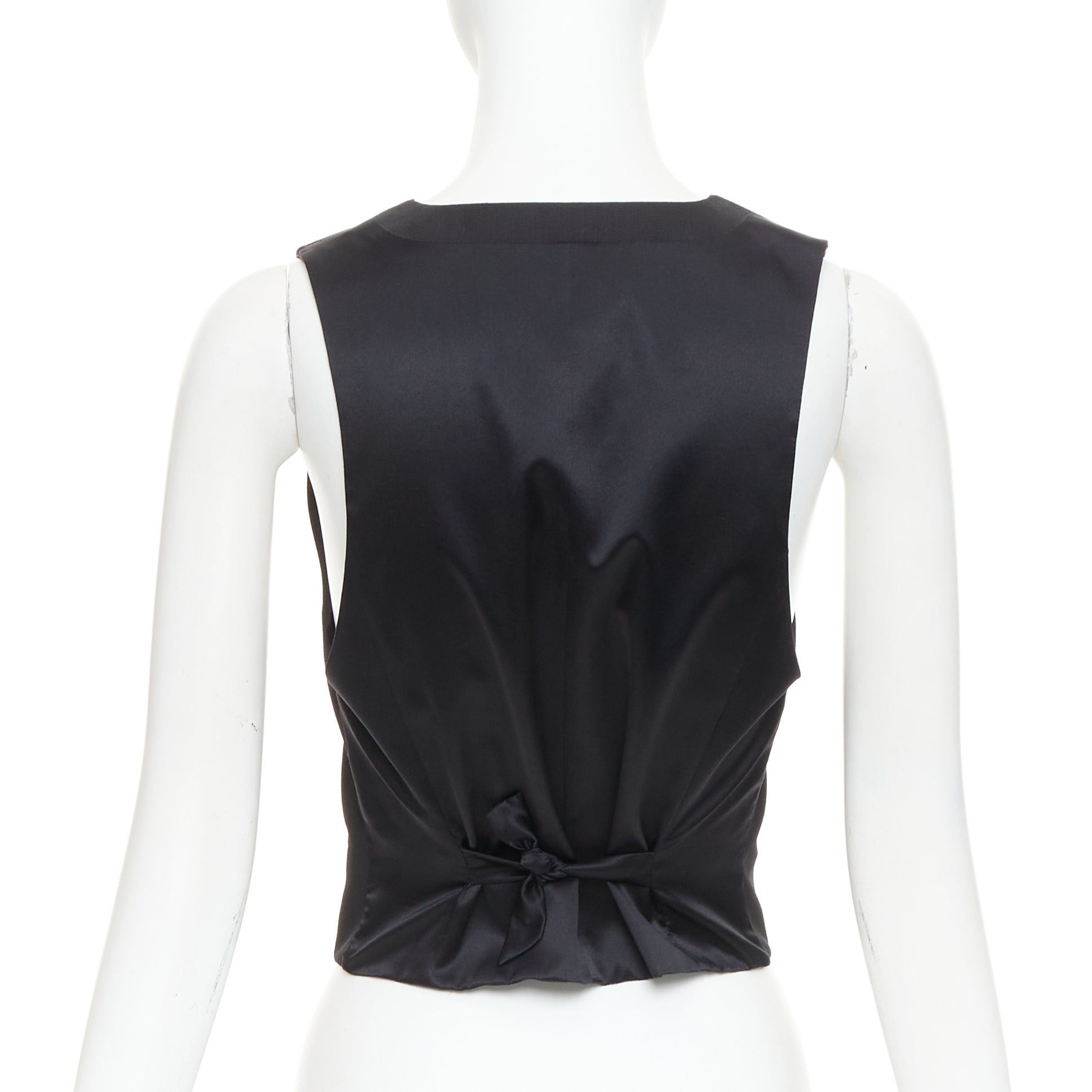 Alexandre Vauthier ALEXANDRE VAUTHIER COUTURE Runway black gold logo buttons plunge neck waistcoat vest Size S / US 4 / IT 40 - 5 Thumbnail